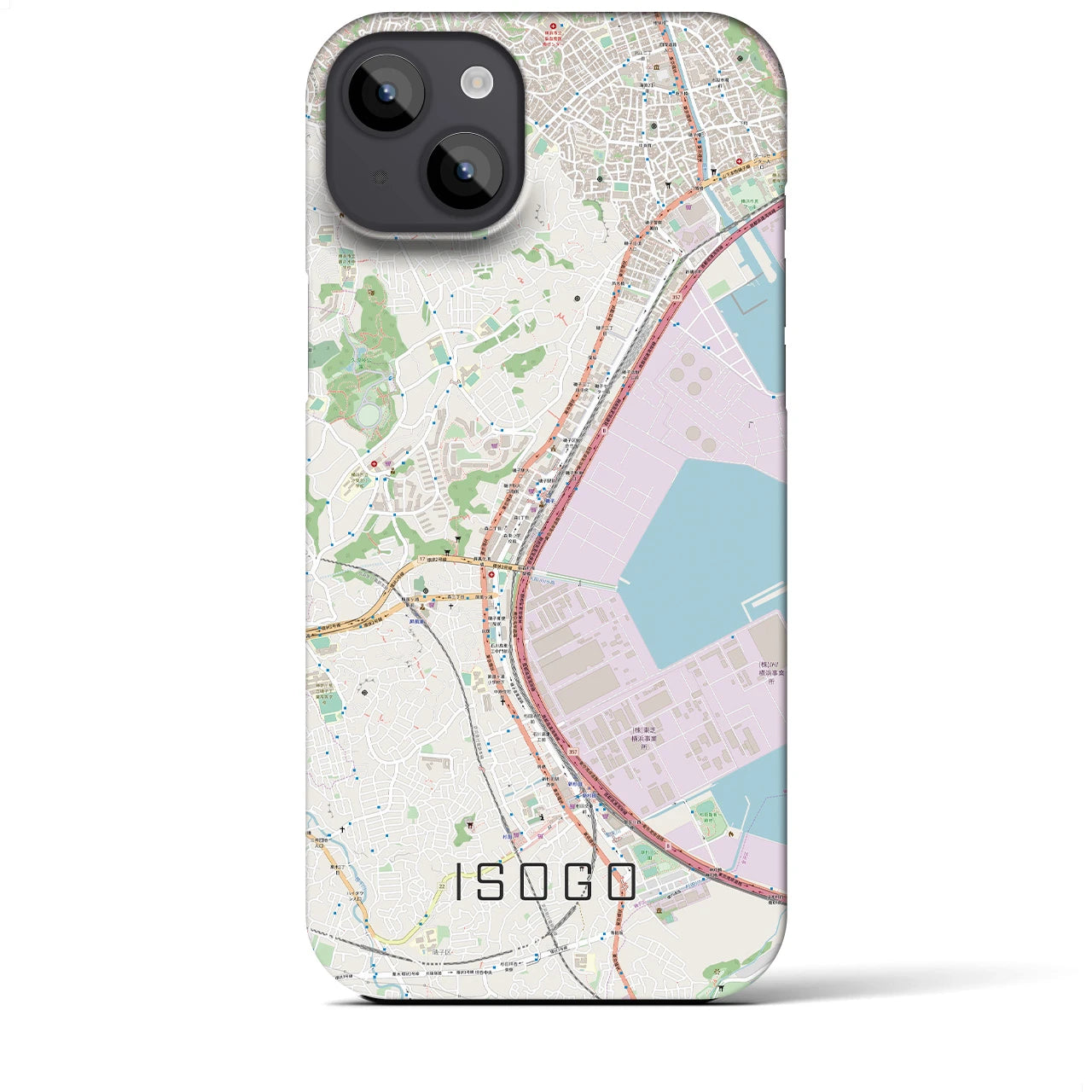 【磯子(神奈川県)】地図柄iPhoneケース(バックカバータイプ)
