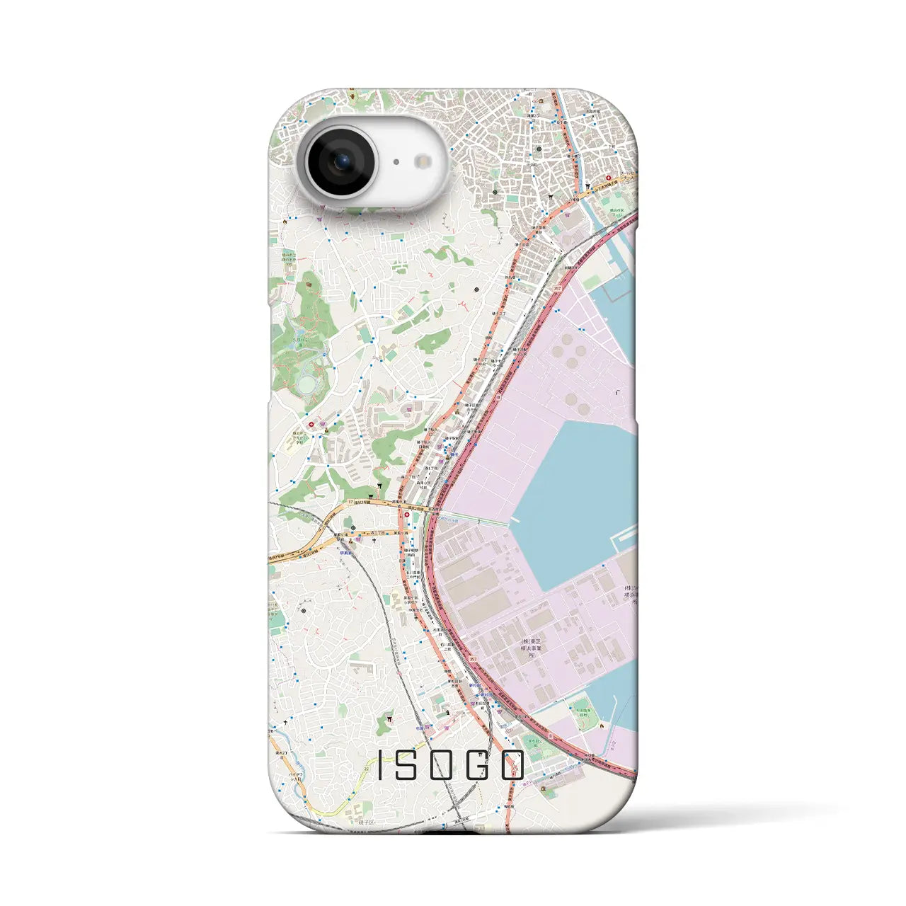 【磯子(神奈川県)】地図柄iPhoneケース(バックカバータイプ)
