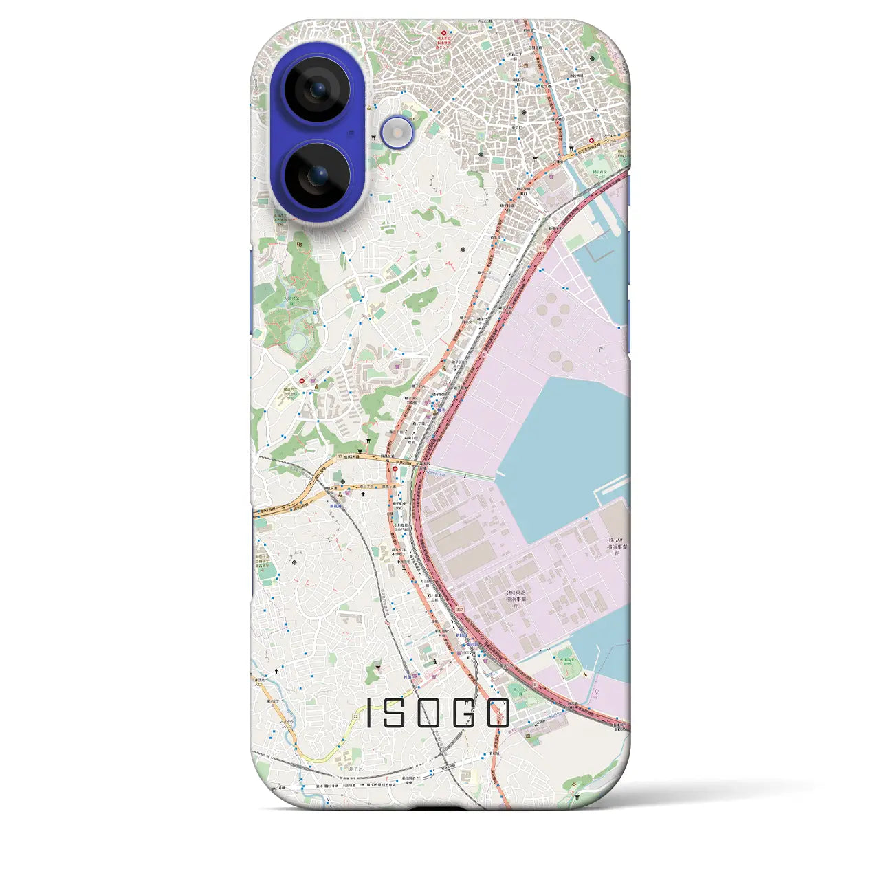 【磯子(神奈川県)】地図柄iPhoneケース(バックカバータイプ)
