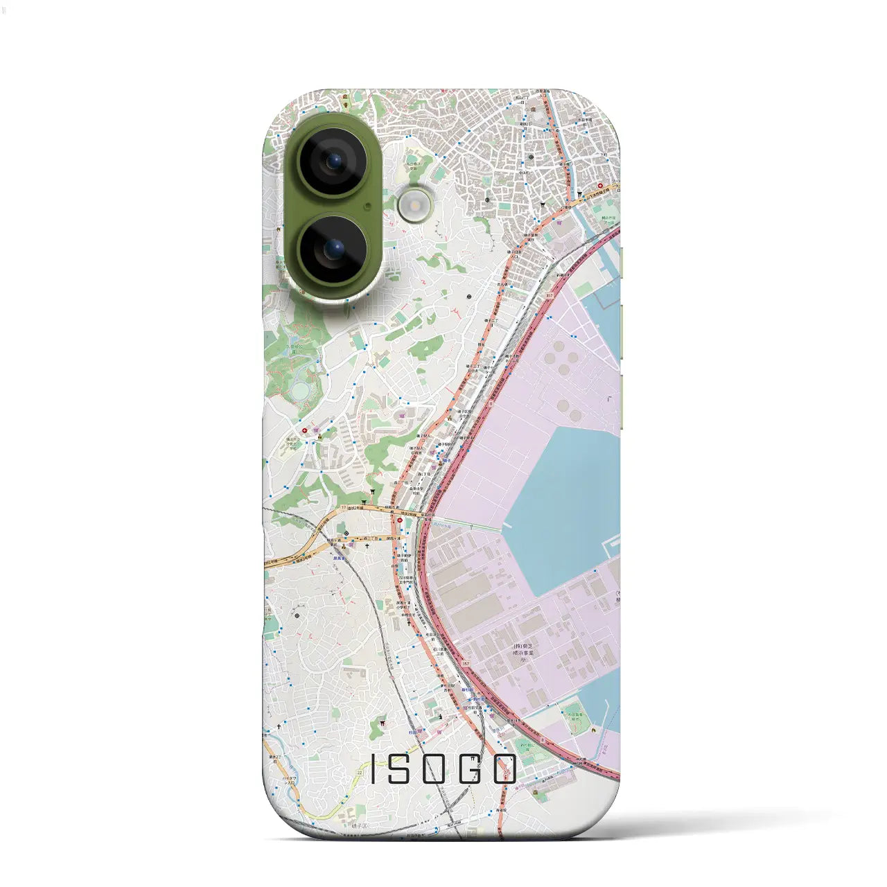 【磯子(神奈川県)】地図柄iPhoneケース(バックカバータイプ)ナチュラル・iPhone 17 Pro Max 用