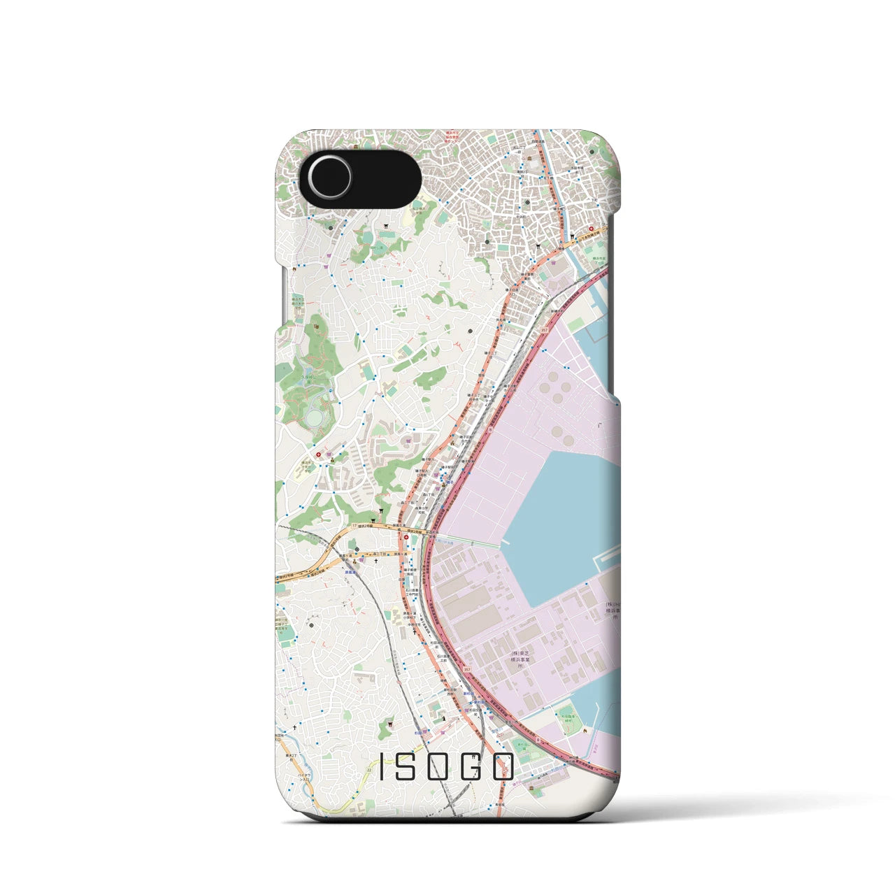 【磯子(神奈川県)】地図柄iPhoneケース(バックカバータイプ)