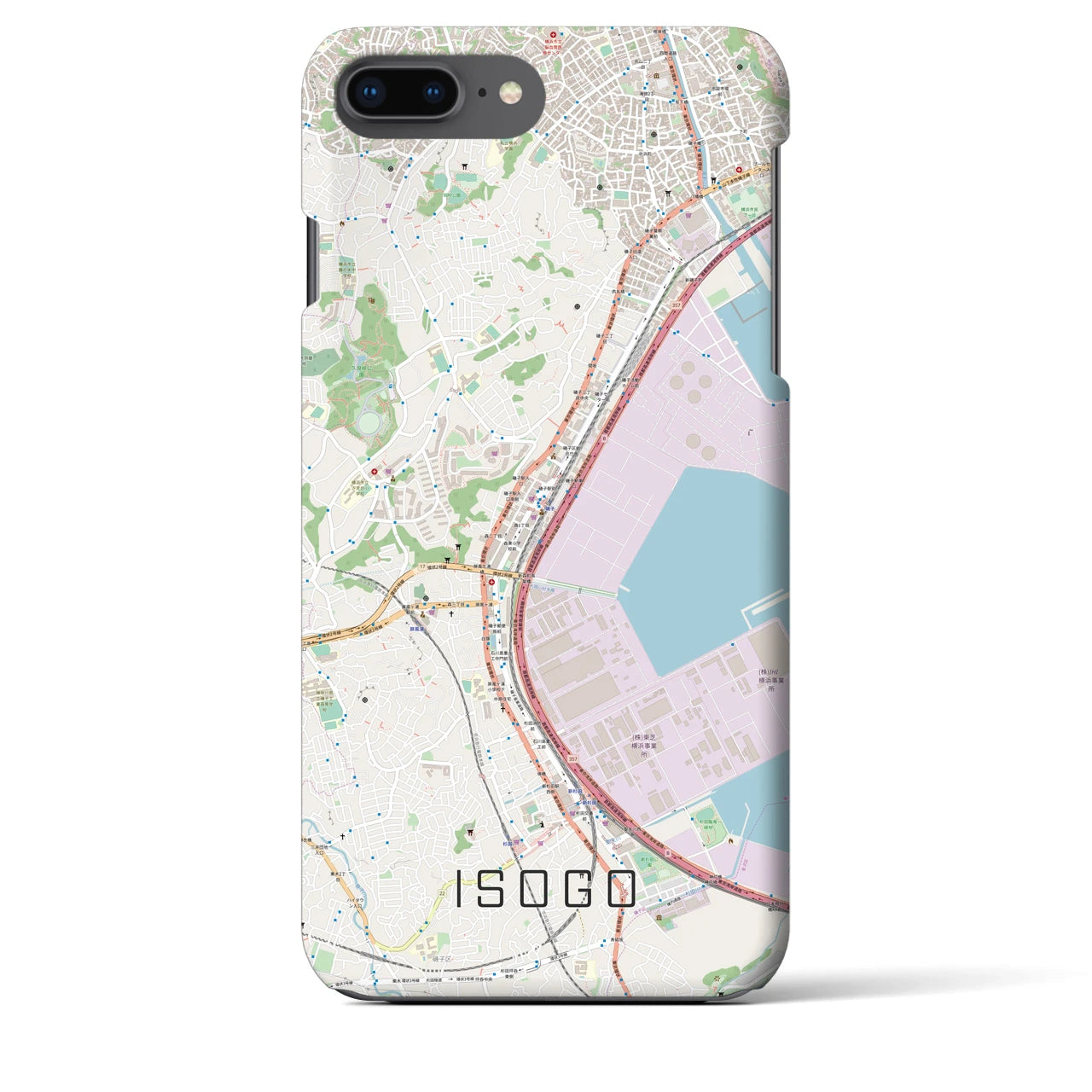 【磯子(神奈川県)】地図柄iPhoneケース(バックカバータイプ)