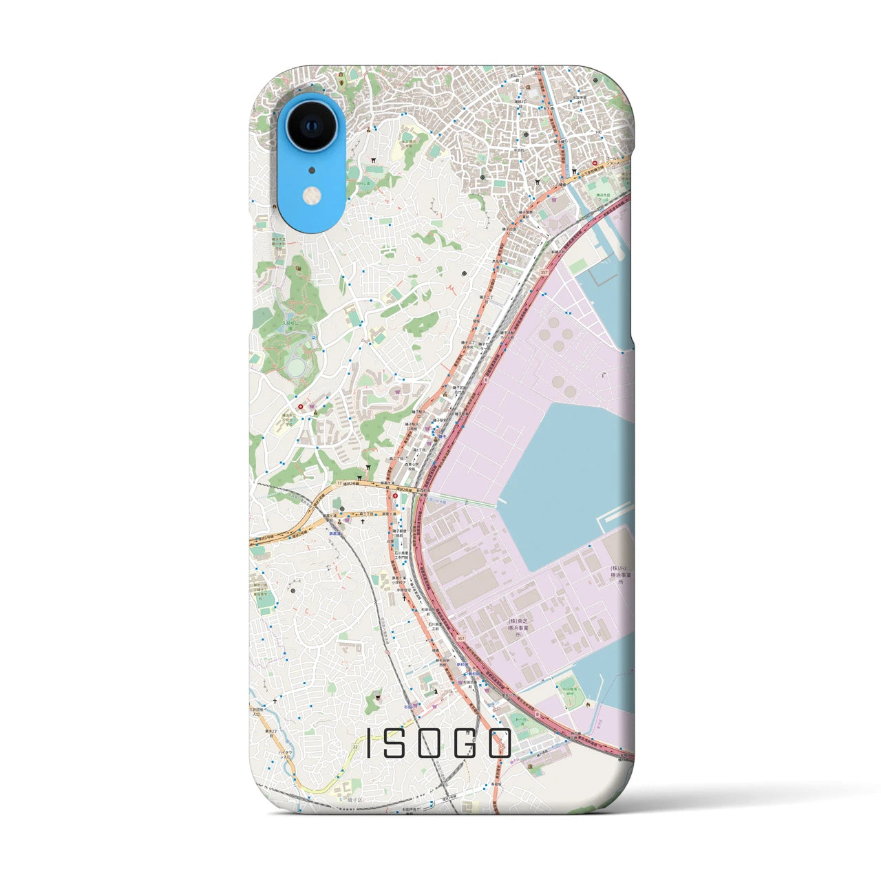 【磯子(神奈川県)】地図柄iPhoneケース(バックカバータイプ)