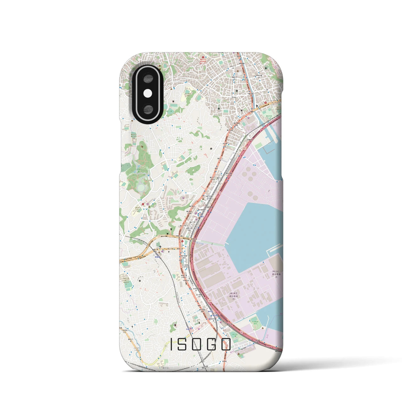【磯子(神奈川県)】地図柄iPhoneケース(バックカバータイプ)