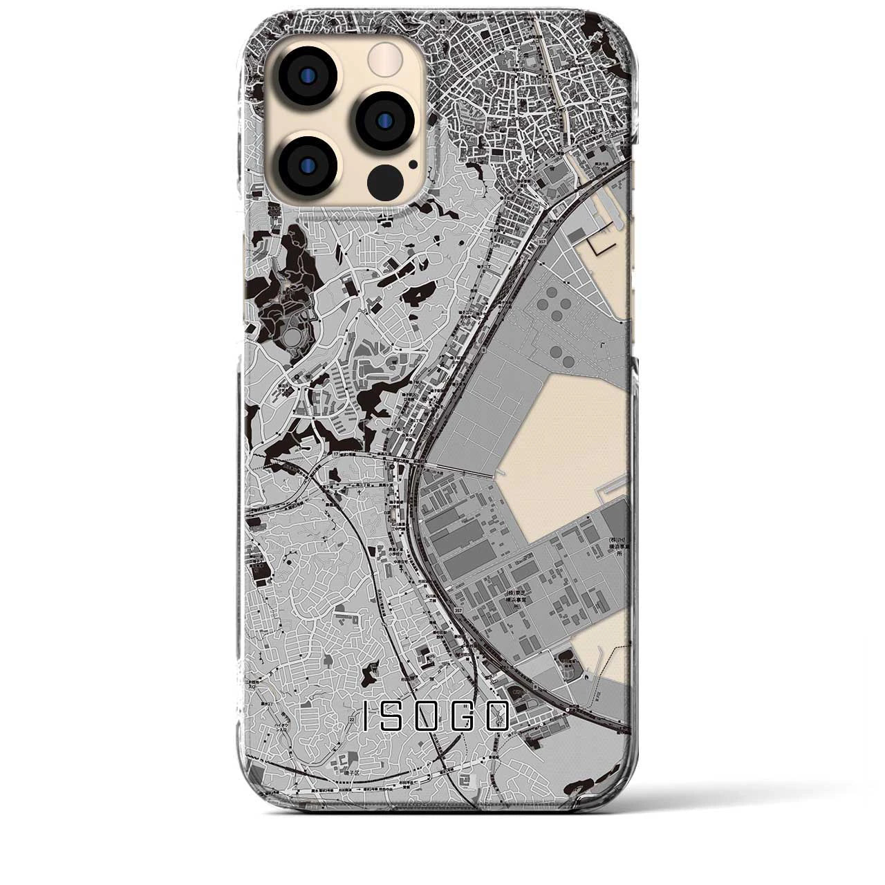 【磯子(神奈川県)】地図柄iPhoneケース(クリアタイプ)