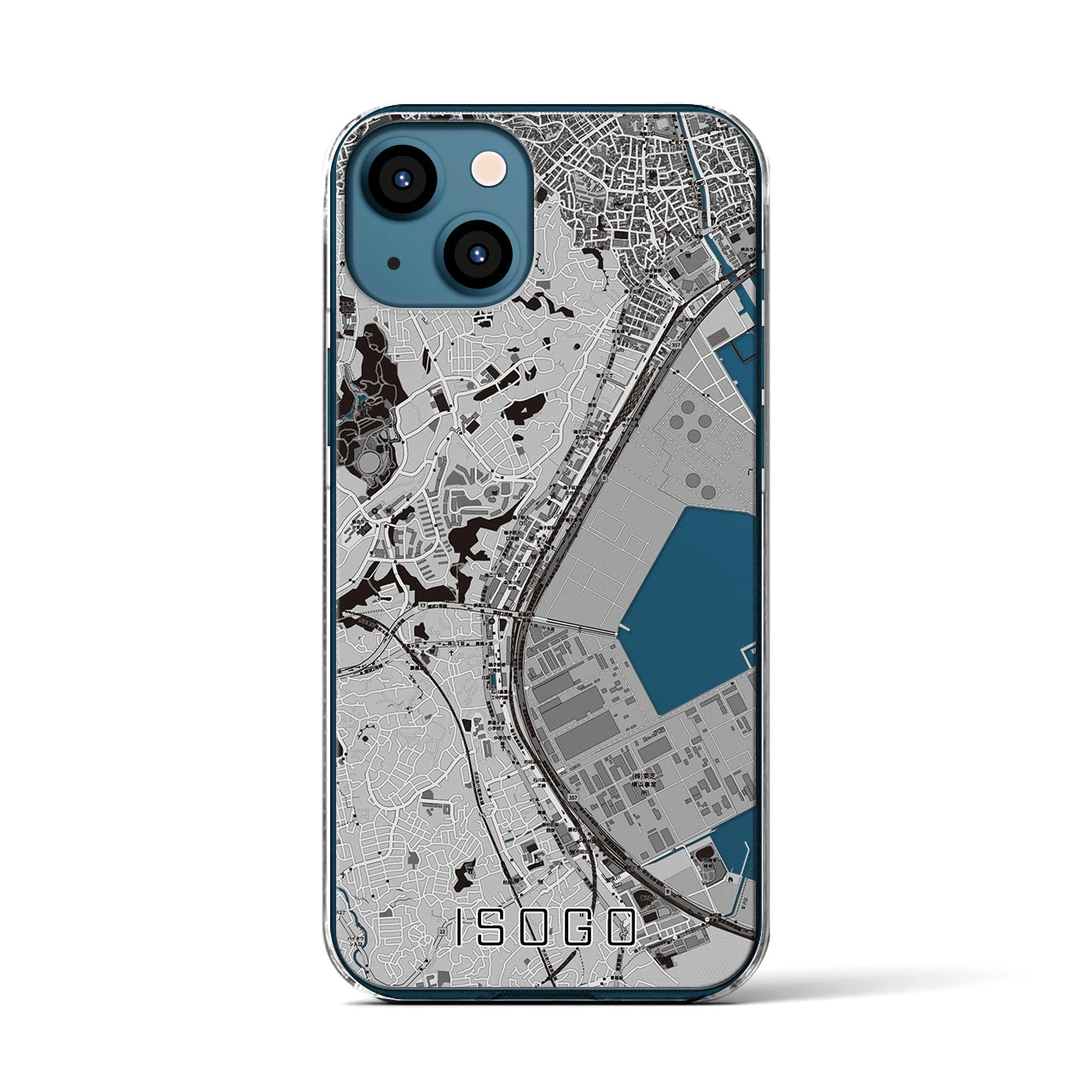 【磯子(神奈川県)】地図柄iPhoneケース(クリアタイプ)