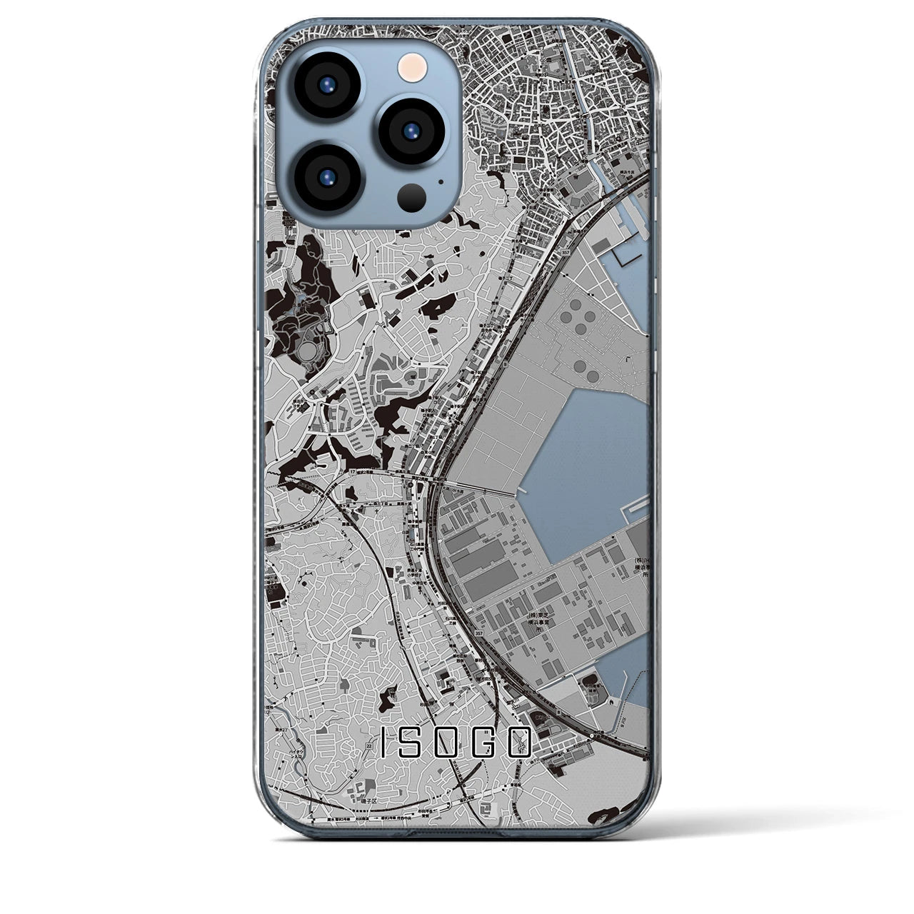 【磯子(神奈川県)】地図柄iPhoneケース(クリアタイプ)