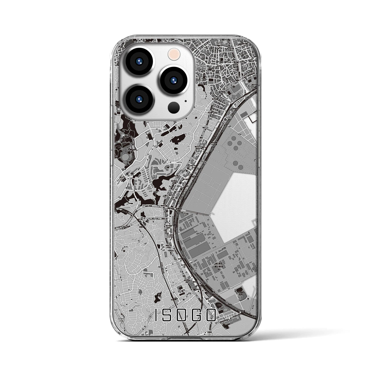 【磯子(神奈川県)】地図柄iPhoneケース(クリアタイプ)