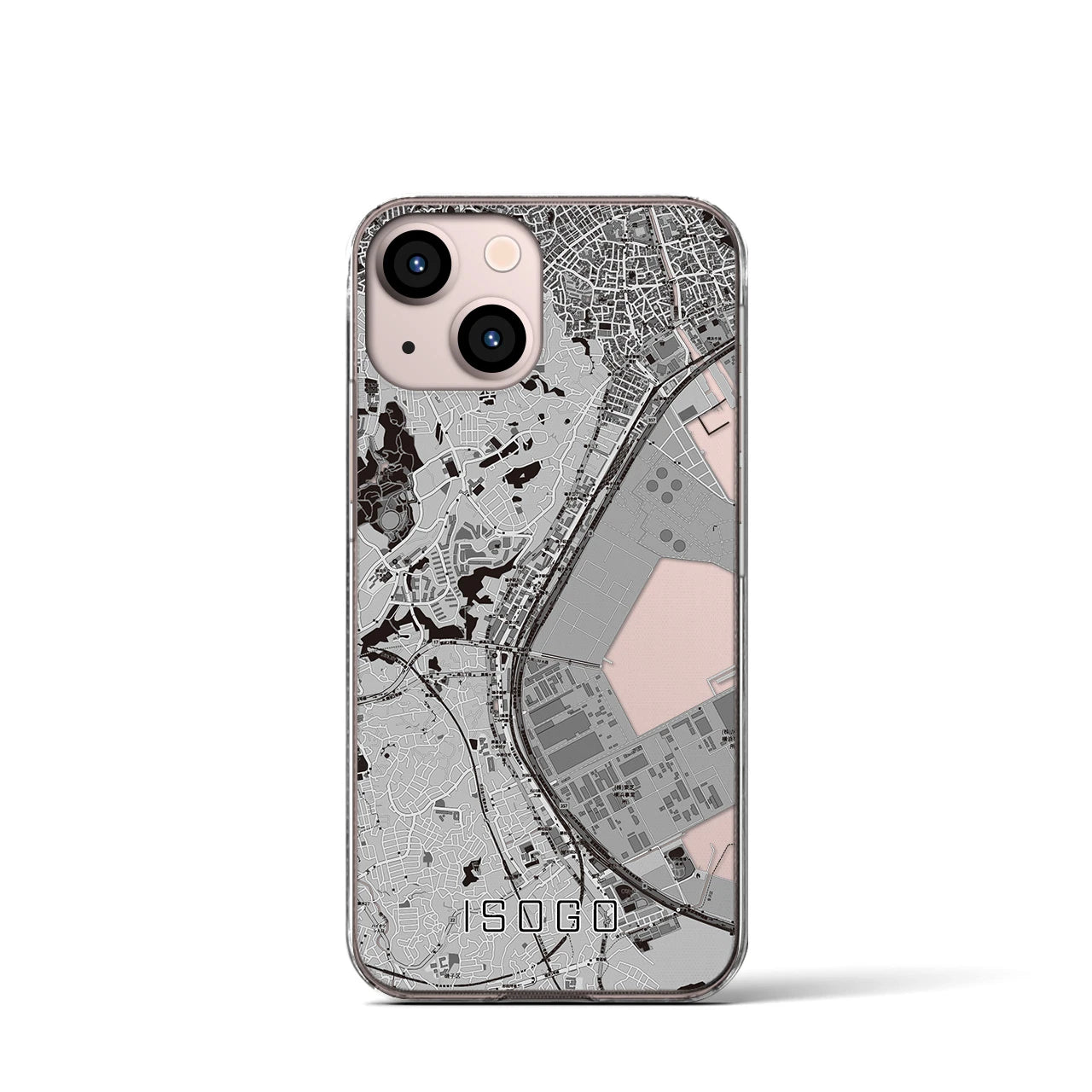 【磯子(神奈川県)】地図柄iPhoneケース(クリアタイプ)