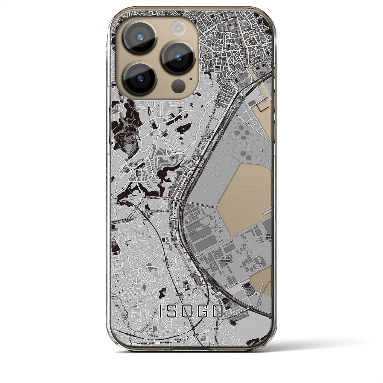 【磯子(神奈川県)】地図柄iPhoneケース(クリアタイプ)