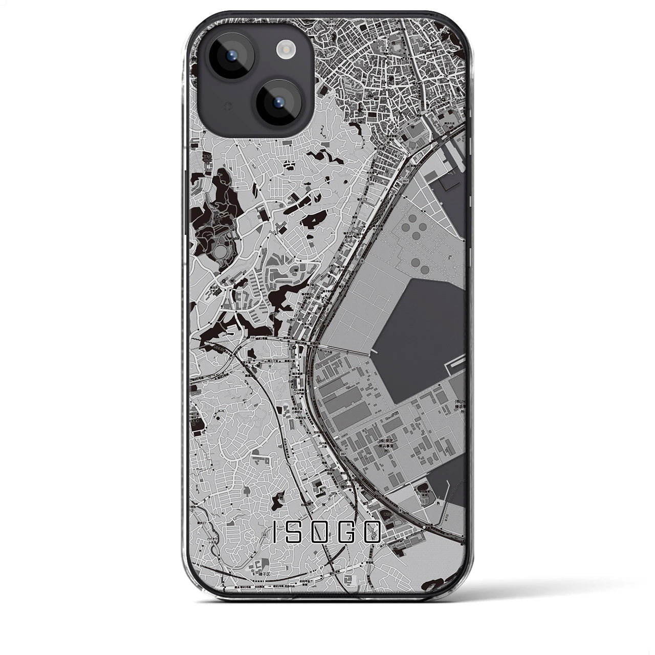 【磯子(神奈川県)】地図柄iPhoneケース(クリアタイプ)