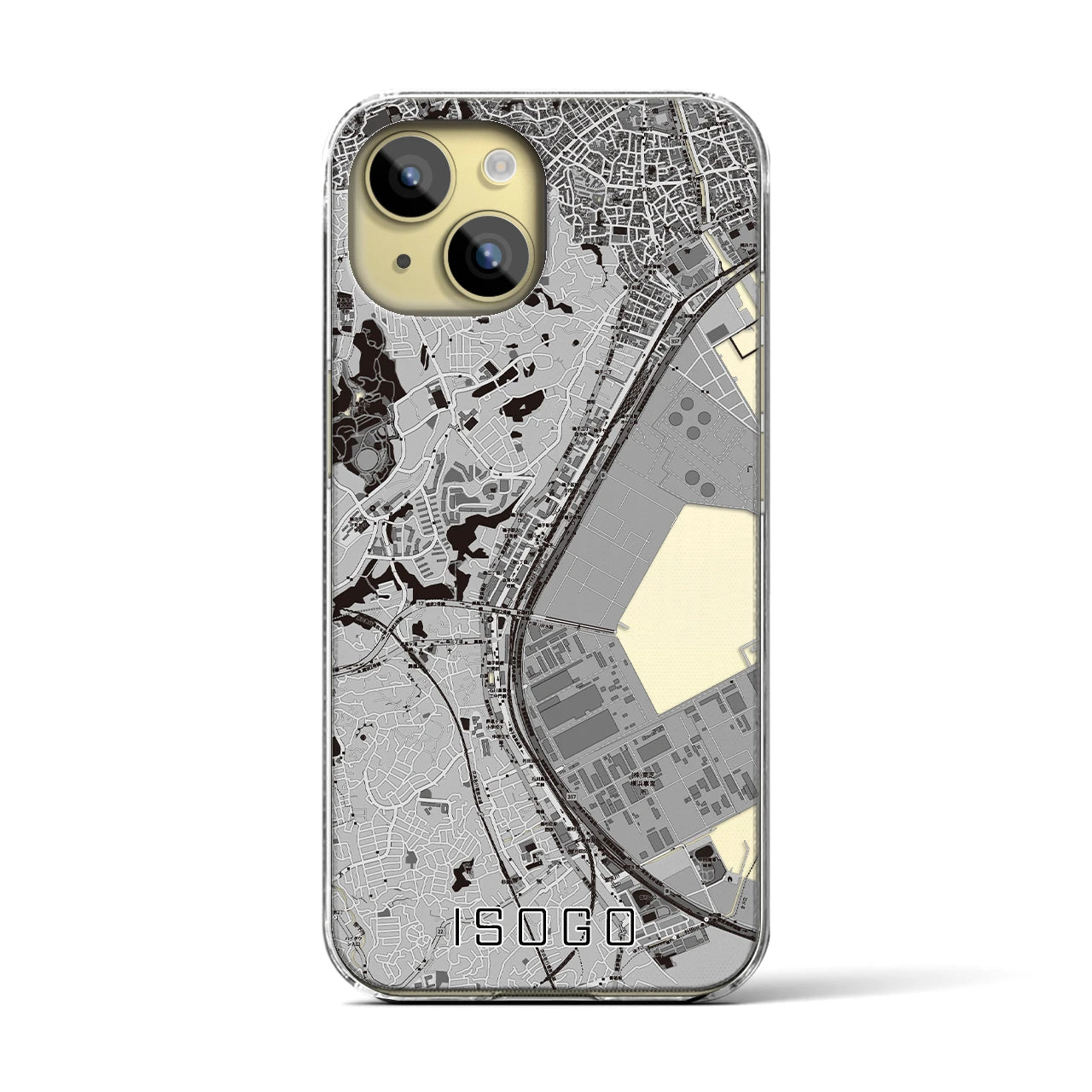 【磯子(神奈川県)】地図柄iPhoneケース(クリアタイプ)