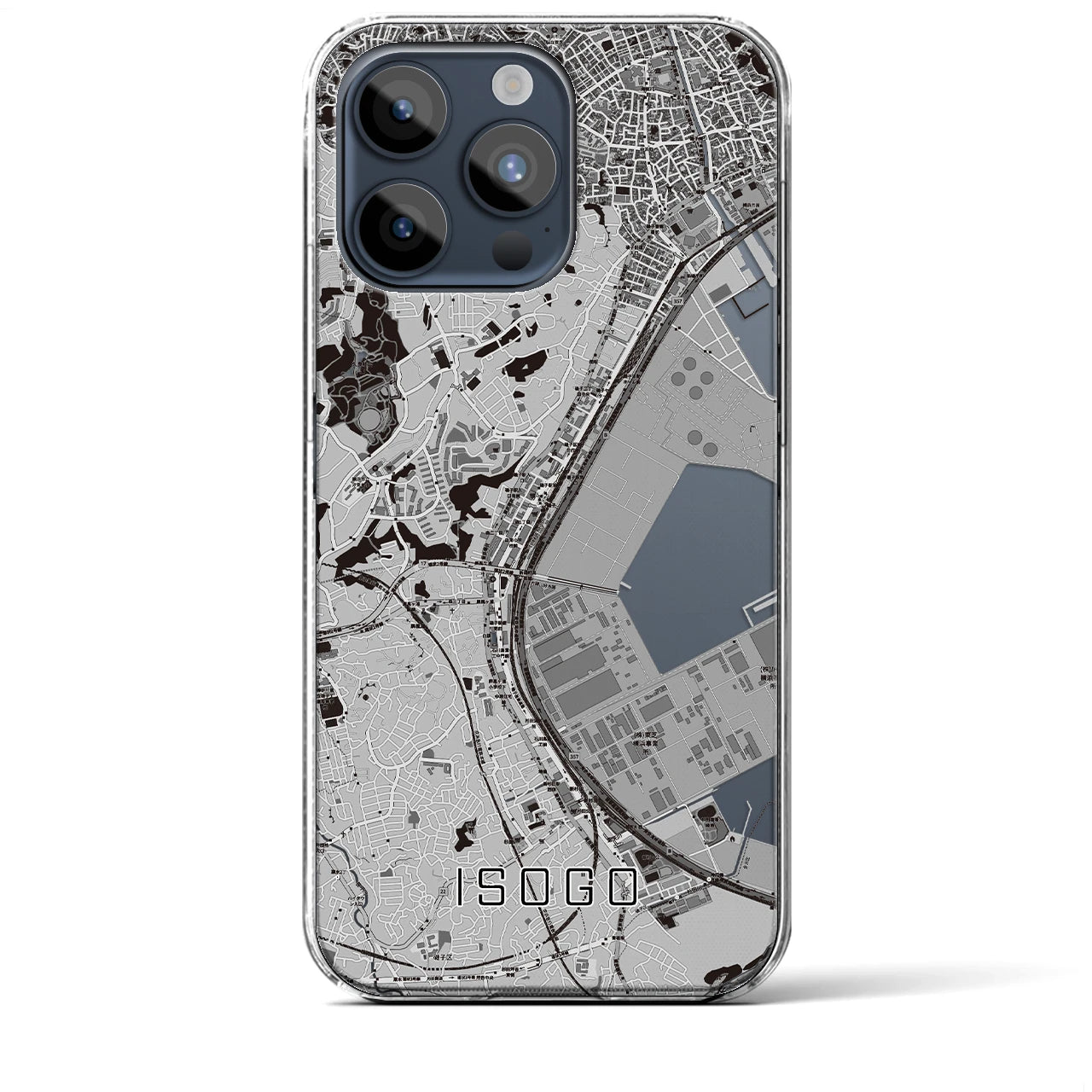 【磯子(神奈川県)】地図柄iPhoneケース(クリアタイプ)