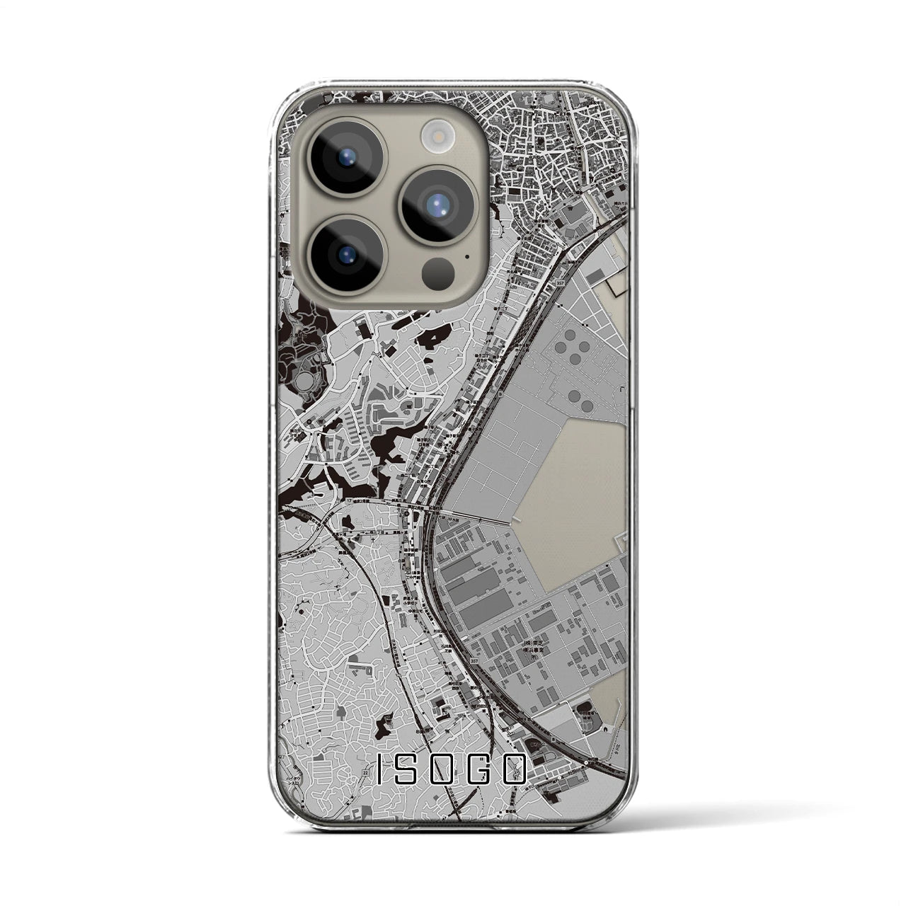 【磯子(神奈川県)】地図柄iPhoneケース(クリアタイプ)