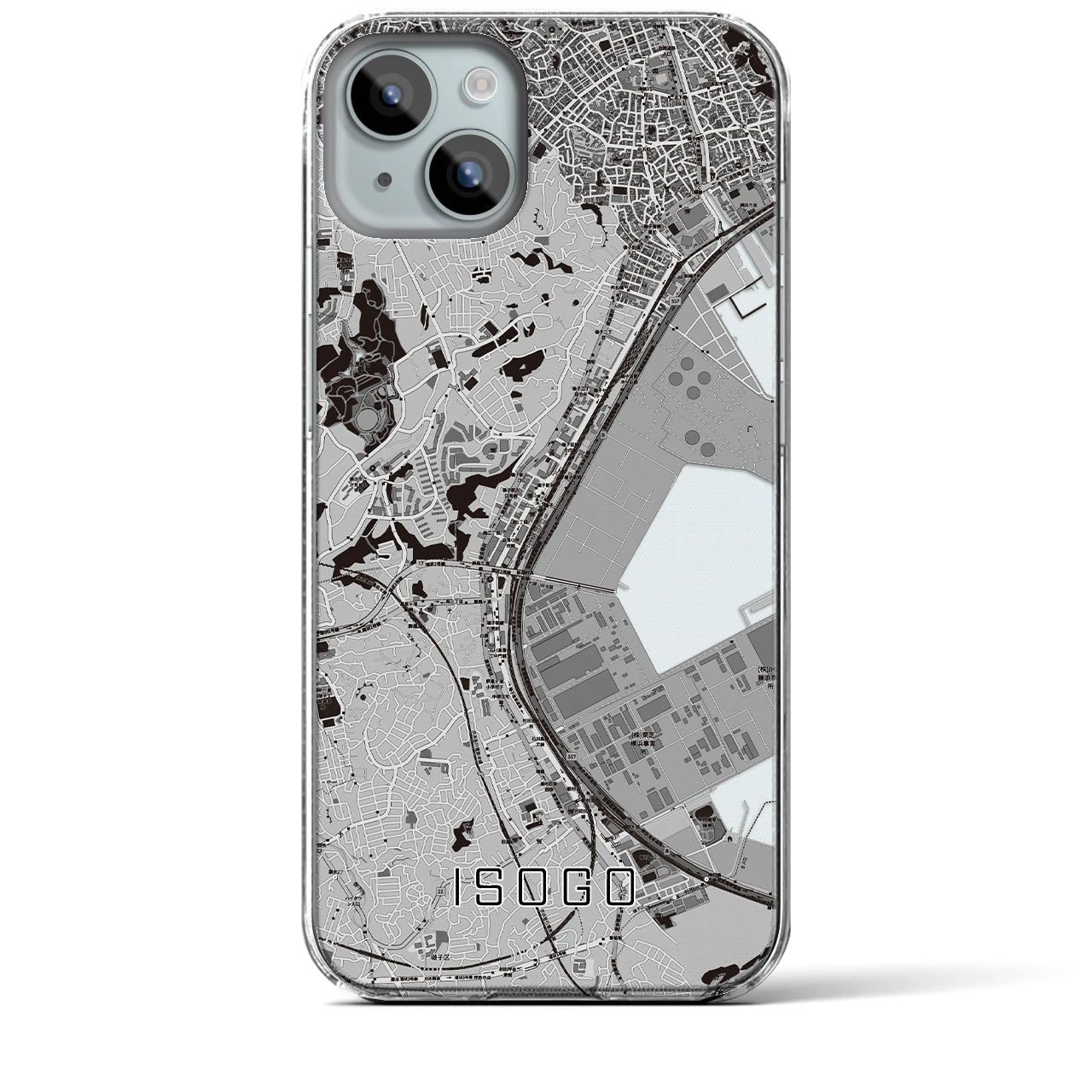 【磯子(神奈川県)】地図柄iPhoneケース(クリアタイプ)