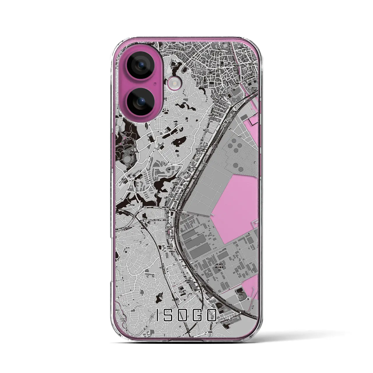 【磯子(神奈川県)】地図柄iPhoneケース(クリアタイプ)