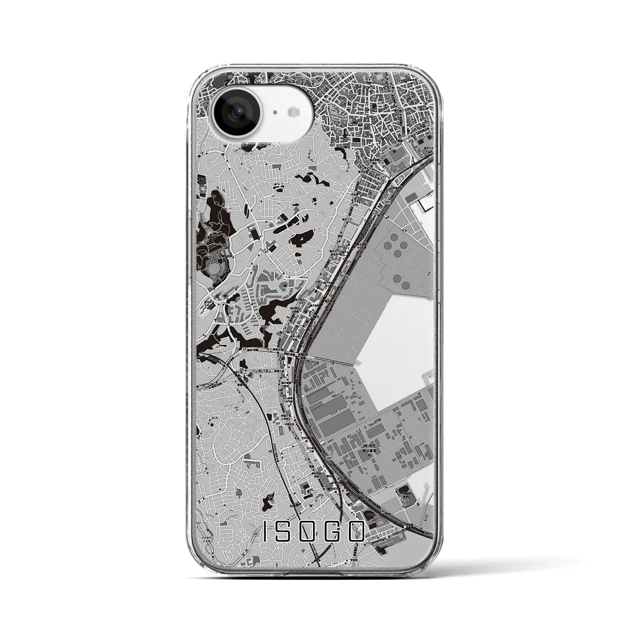 【磯子(神奈川県)】地図柄iPhoneケース(クリアタイプ)