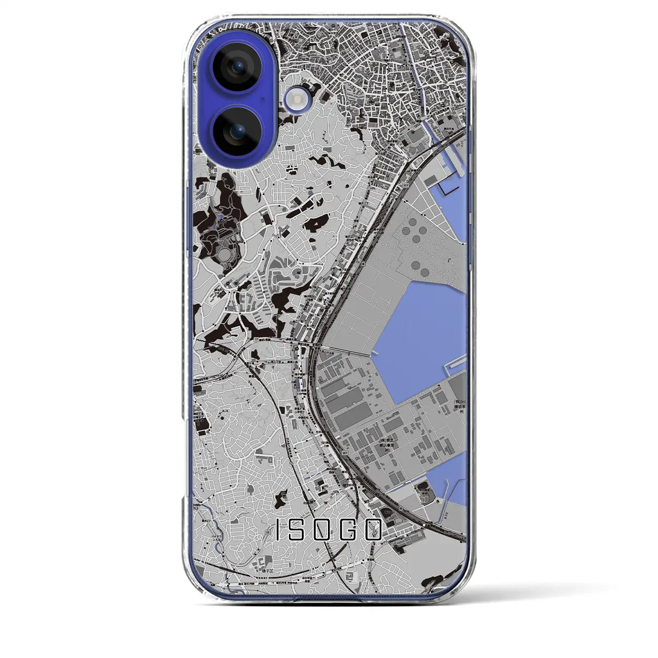 【磯子(神奈川県)】地図柄iPhoneケース(クリアタイプ)