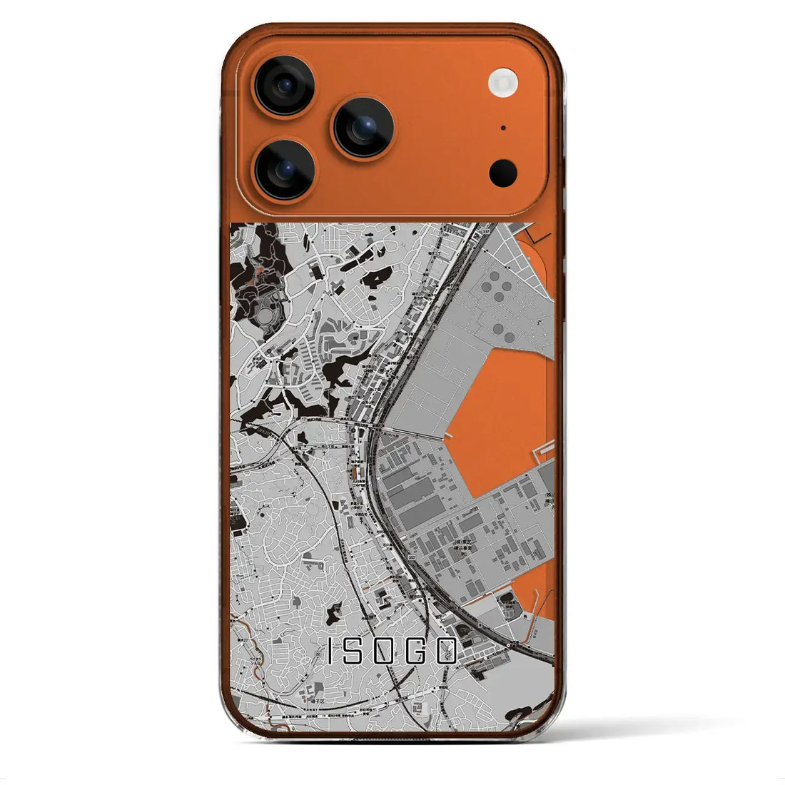 【磯子(神奈川県)】地図柄iPhoneケース(クリアタイプ)