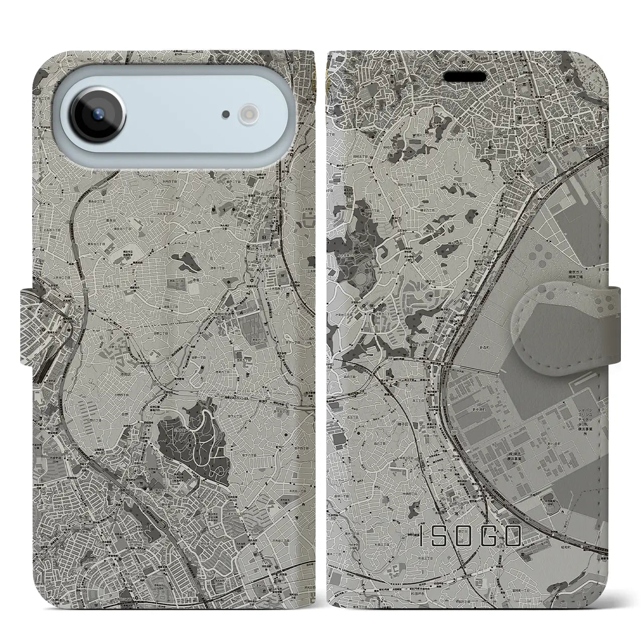 【磯子(神奈川県)】地図柄iPhoneケース(手帳タイプ)