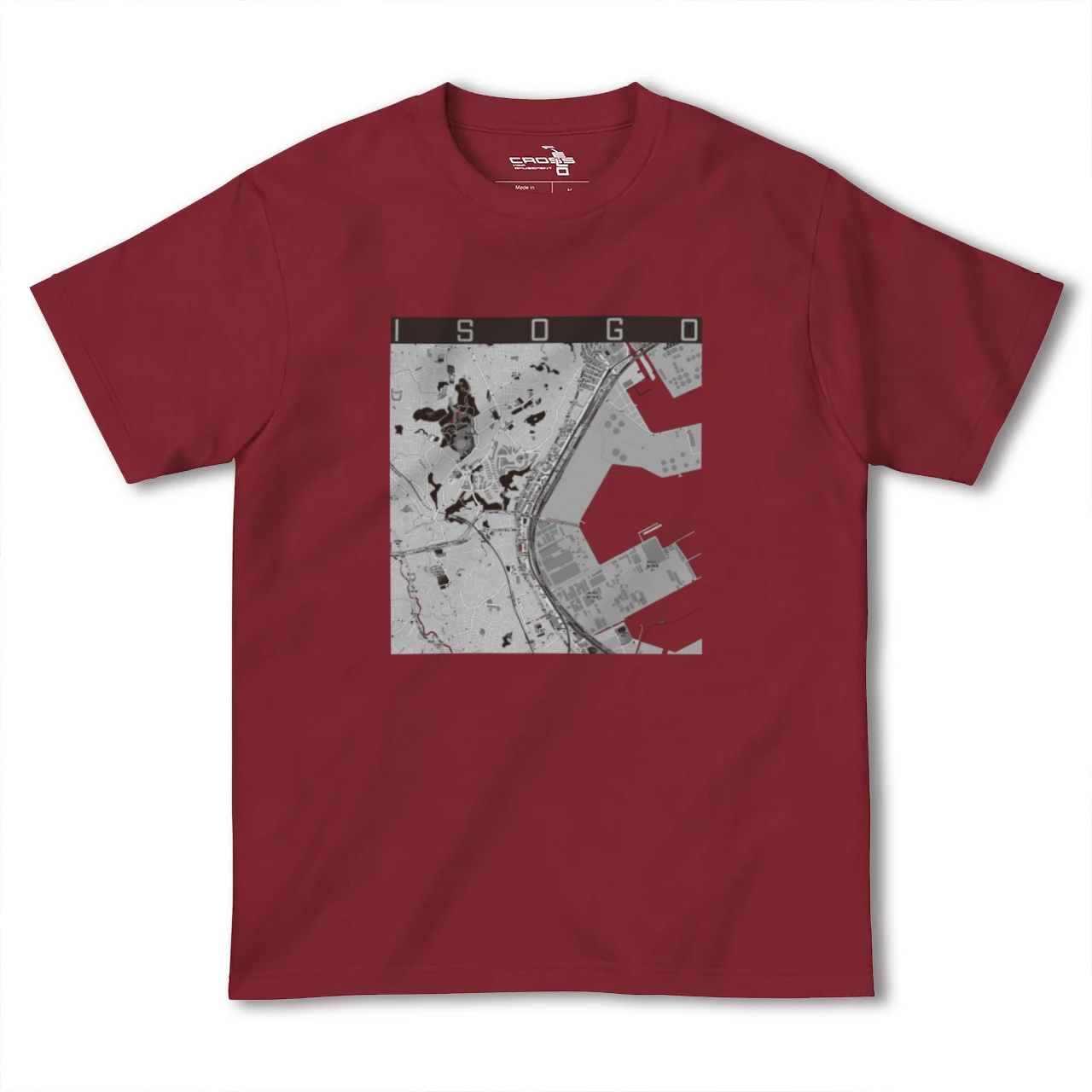 【磯子(神奈川県)】地図柄ヘビーウェイトTシャツ