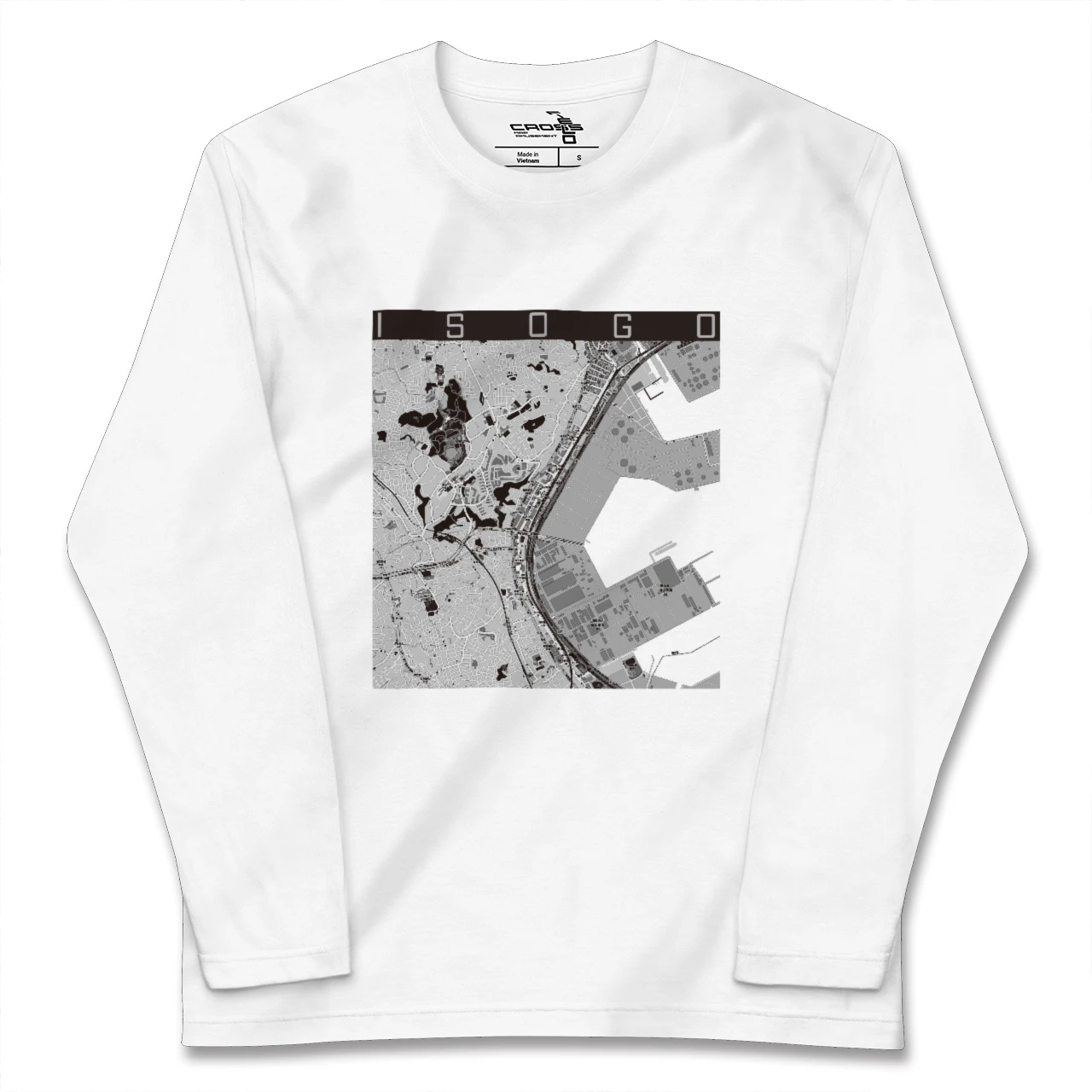 【磯子(神奈川県)】地図柄ロングスリーブTシャツ