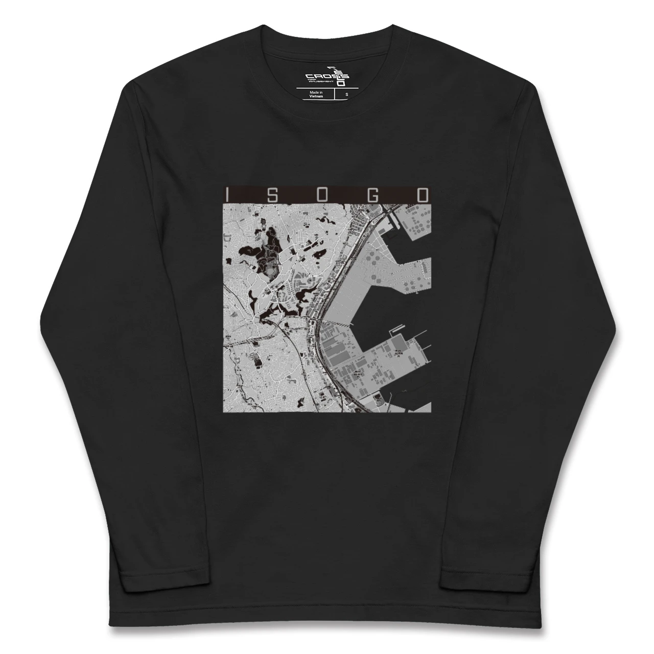 【磯子(神奈川県)】地図柄ロングスリーブTシャツ