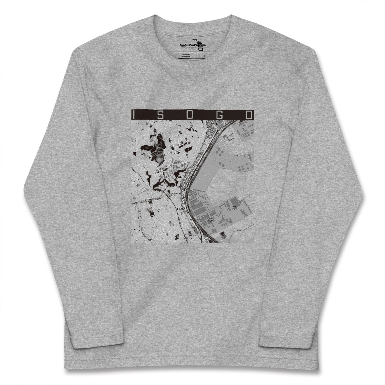 【磯子(神奈川県)】地図柄ロングスリーブTシャツ
