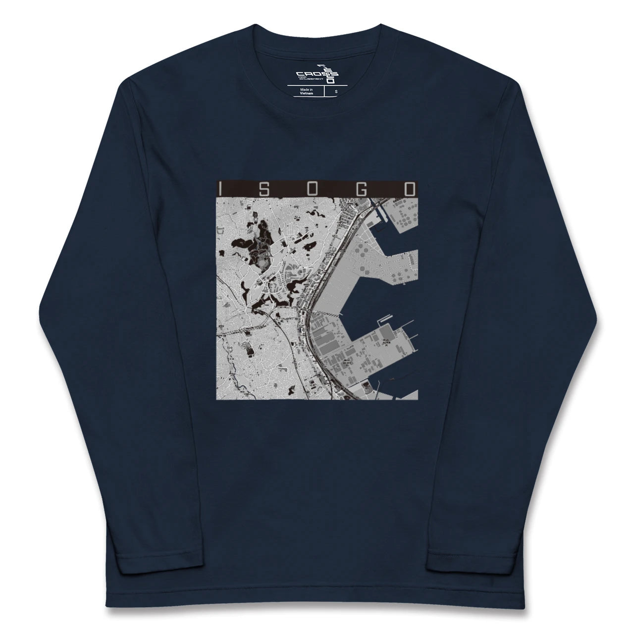 【磯子(神奈川県)】地図柄ロングスリーブTシャツ