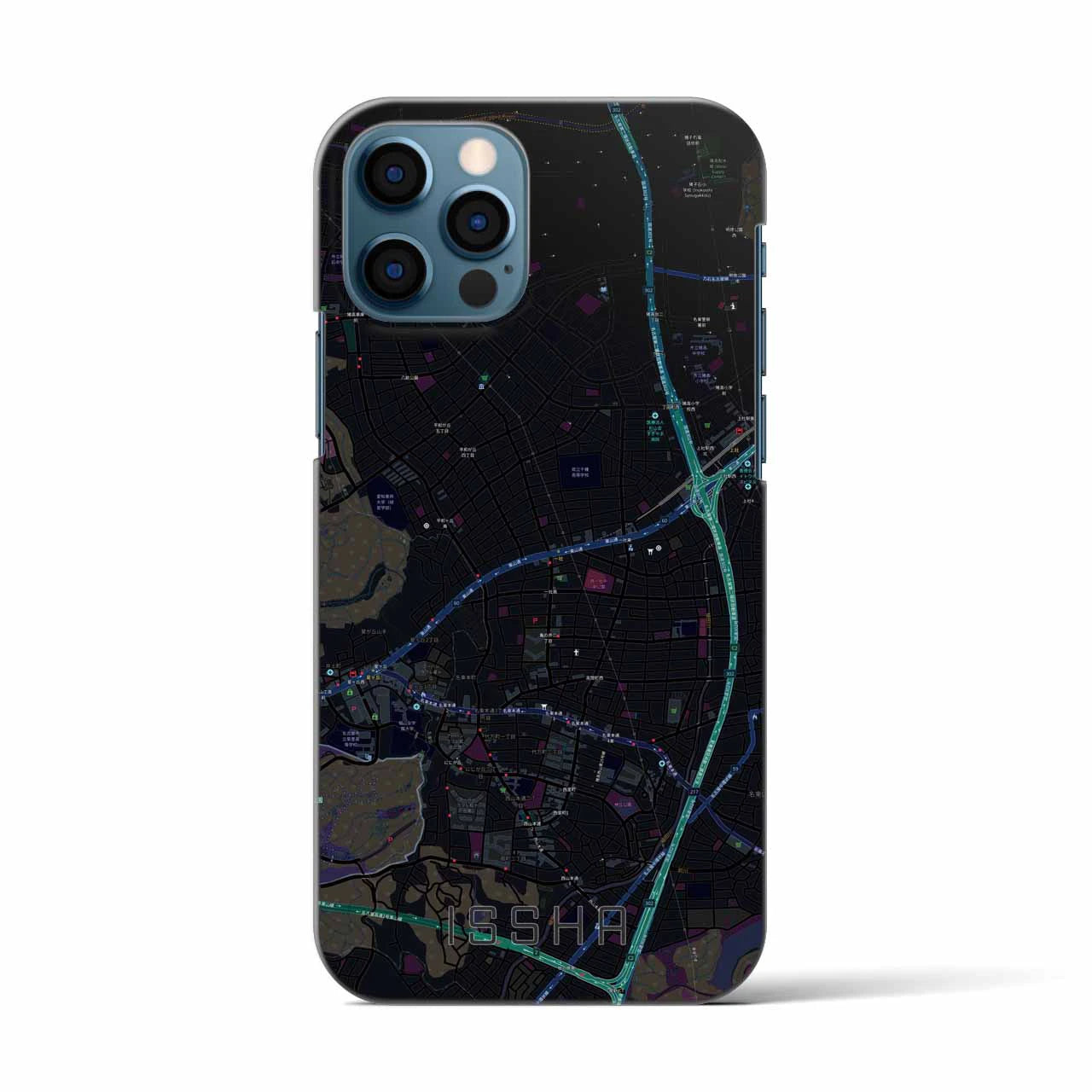 【一社(愛知県)】地図柄iPhoneケース(バックカバータイプ)