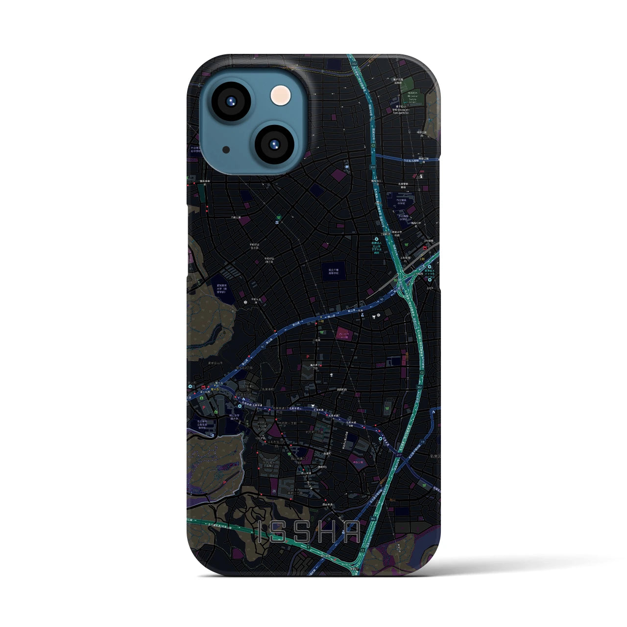 【一社(愛知県)】地図柄iPhoneケース(バックカバータイプ)