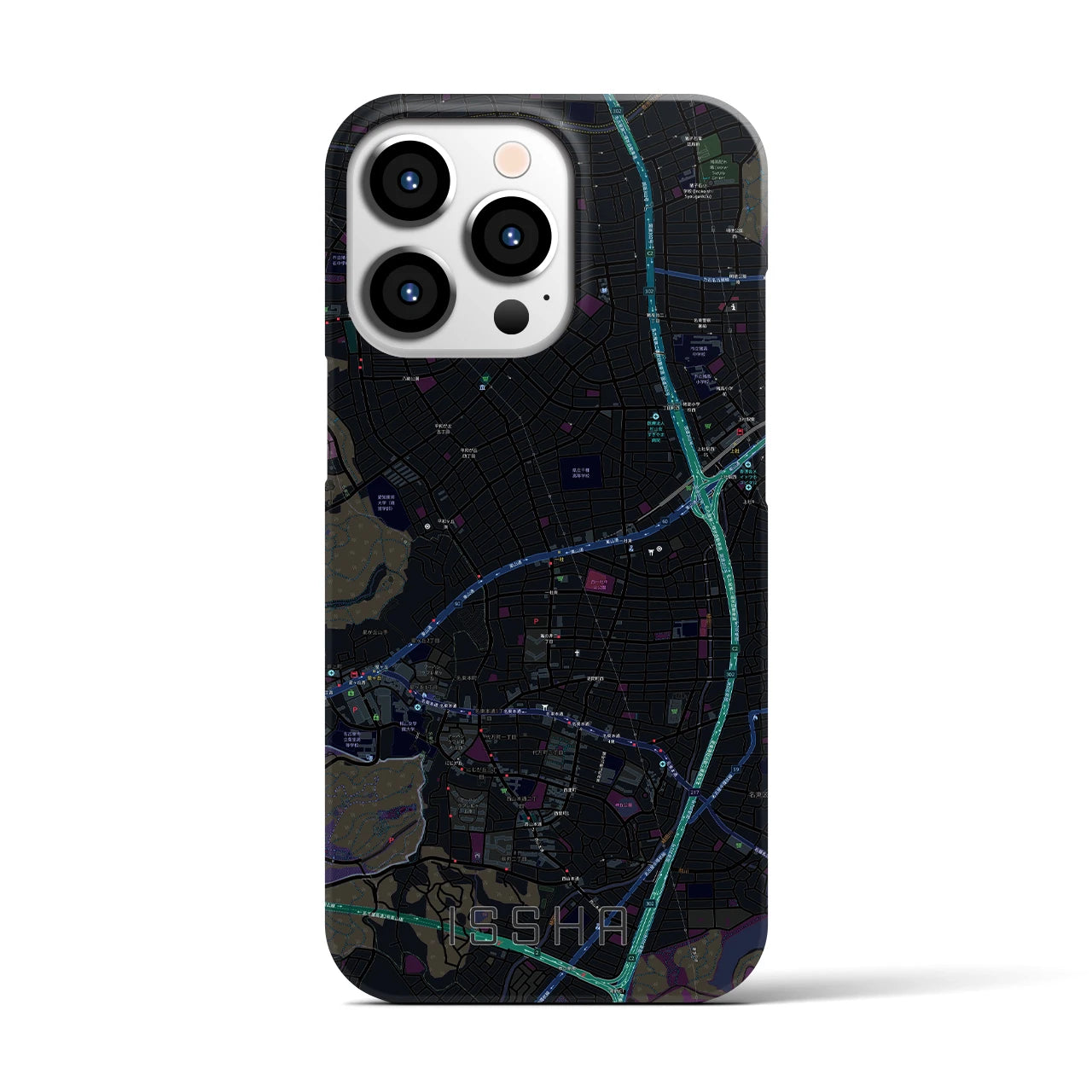【一社(愛知県)】地図柄iPhoneケース(バックカバータイプ)