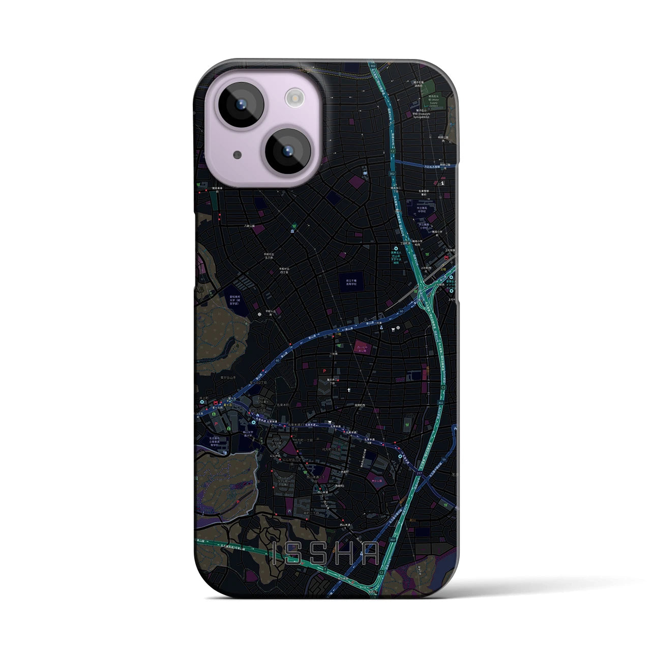 【一社(愛知県)】地図柄iPhoneケース(バックカバータイプ)