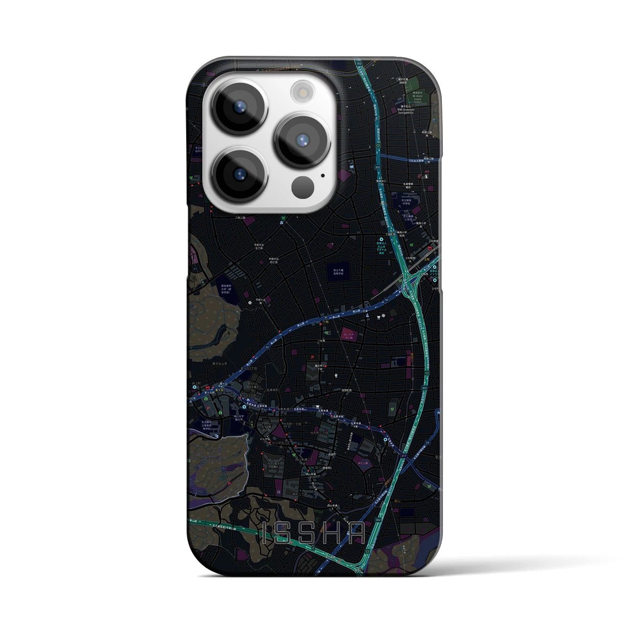 【一社(愛知県)】地図柄iPhoneケース(バックカバータイプ)