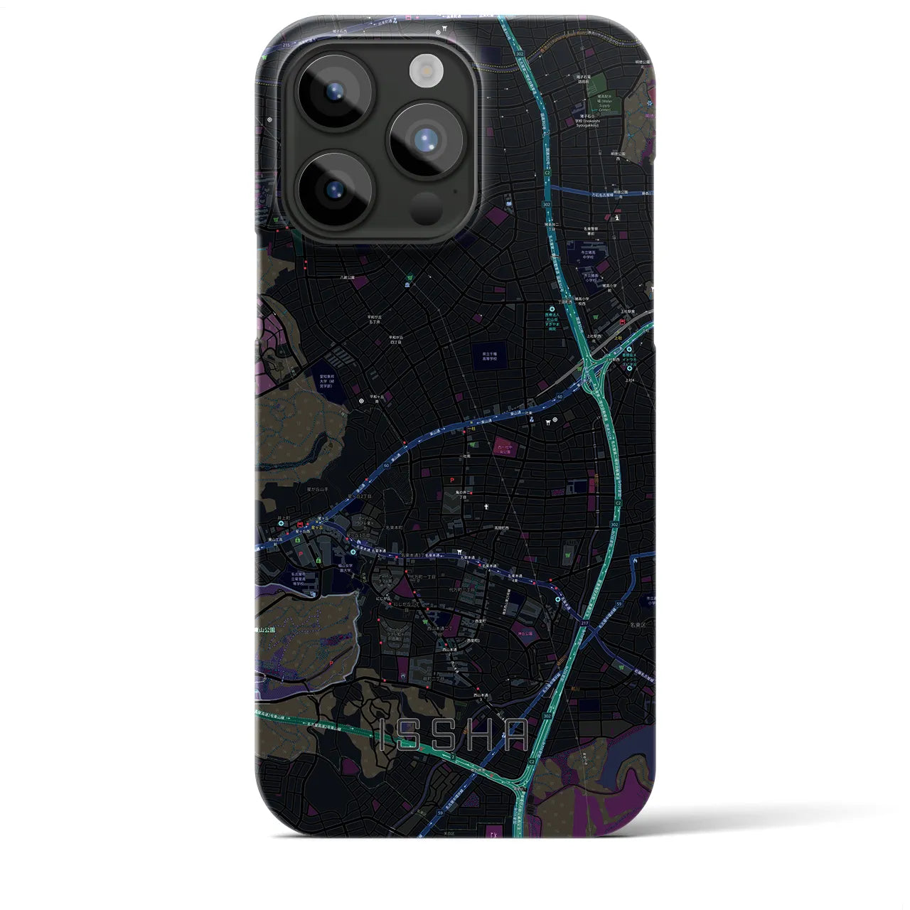 【一社(愛知県)】地図柄iPhoneケース(バックカバータイプ)