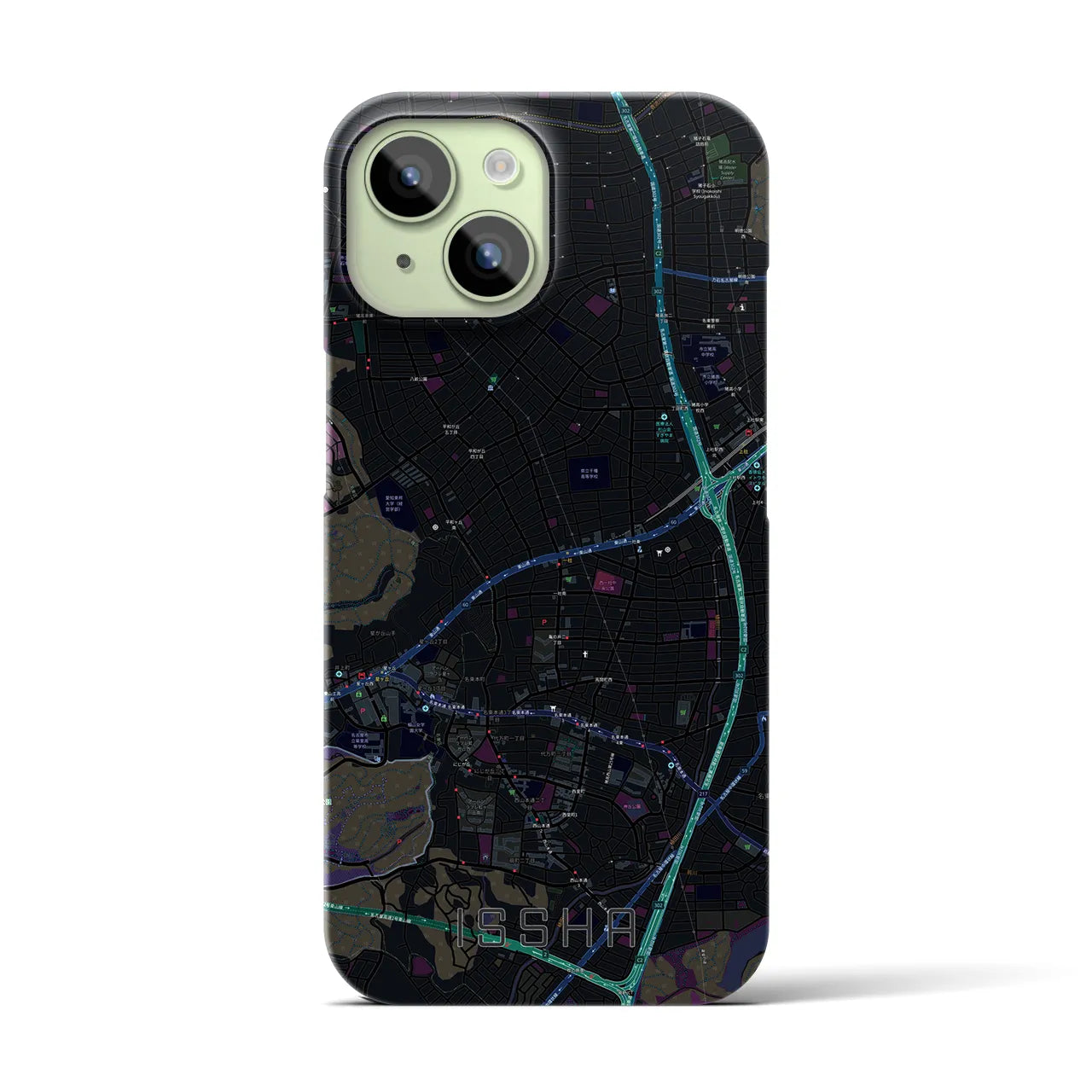 【一社(愛知県)】地図柄iPhoneケース(バックカバータイプ)