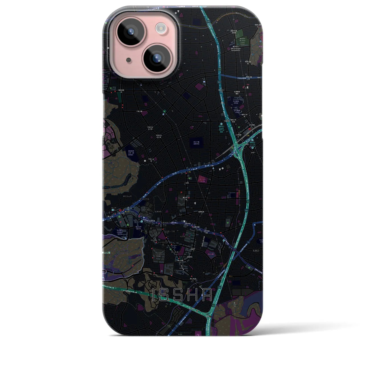 【一社(愛知県)】地図柄iPhoneケース(バックカバータイプ)