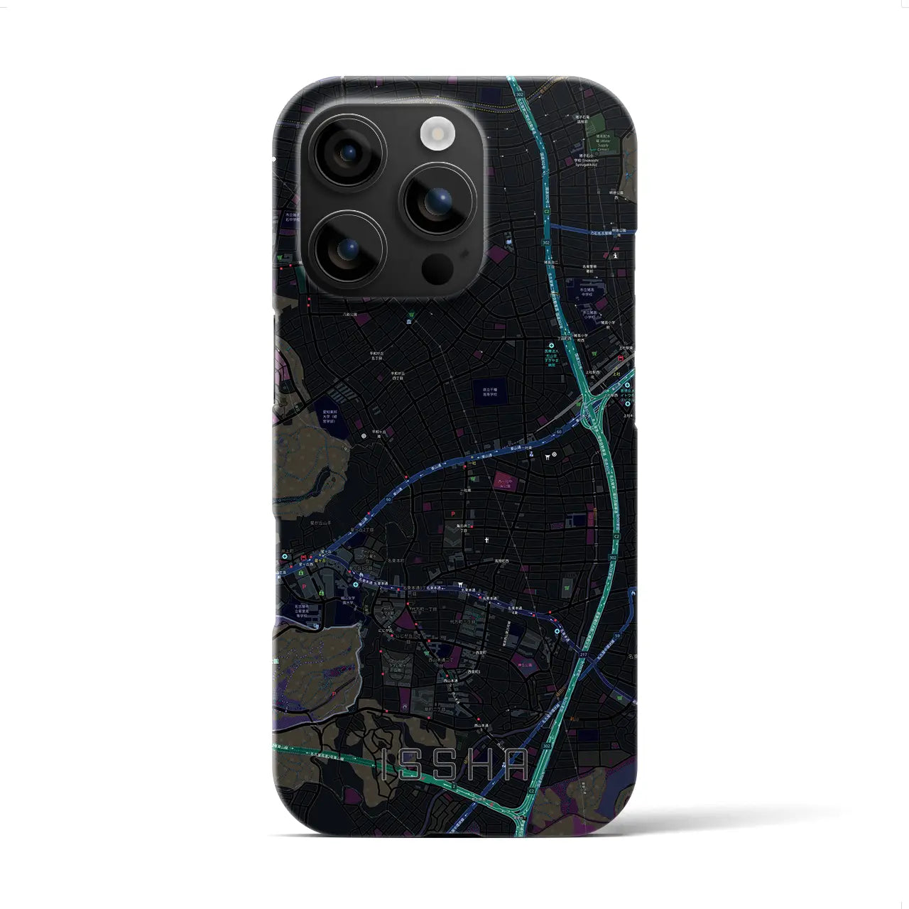 【一社(愛知県)】地図柄iPhoneケース(バックカバータイプ)