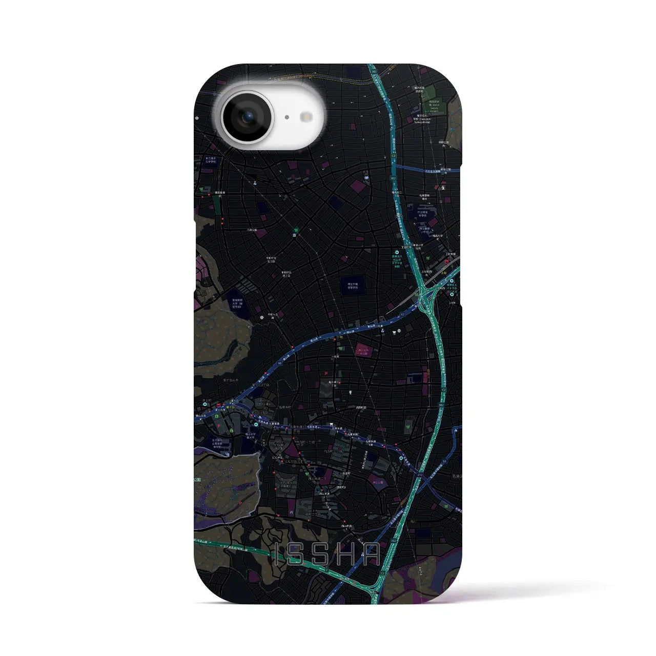 【一社(愛知県)】地図柄iPhoneケース(バックカバータイプ)