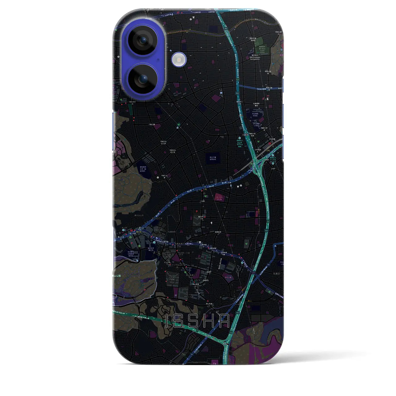 【一社(愛知県)】地図柄iPhoneケース(バックカバータイプ)