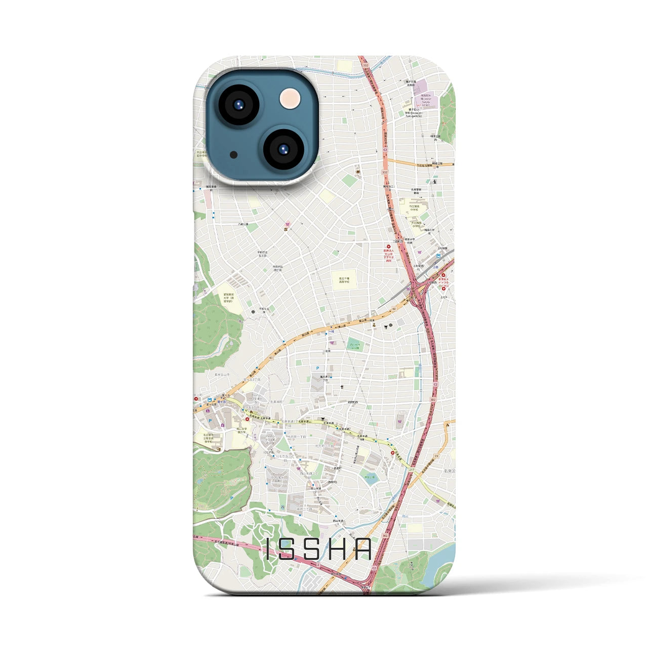 【一社(愛知県)】地図柄iPhoneケース(バックカバータイプ)