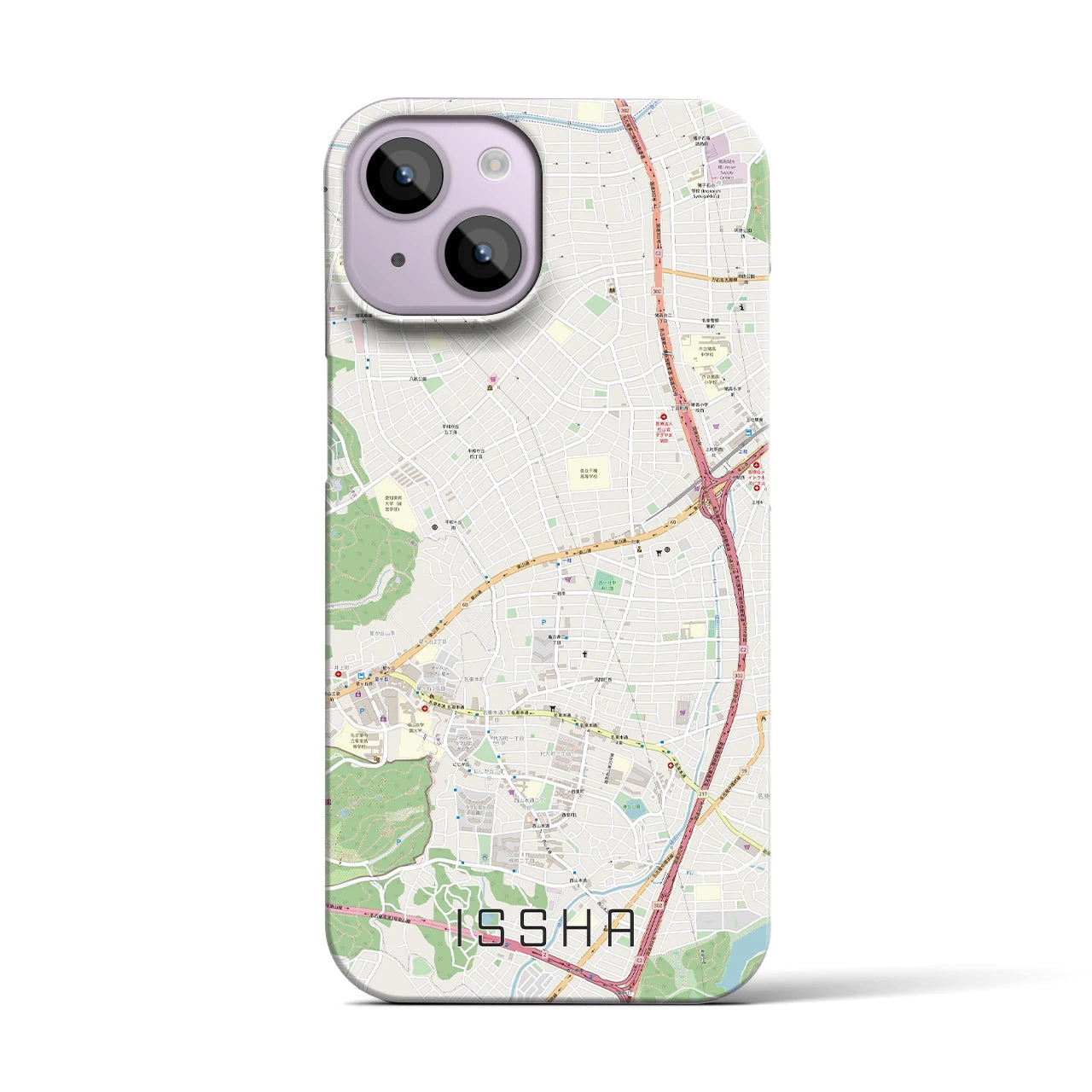 【一社(愛知県)】地図柄iPhoneケース(バックカバータイプ)
