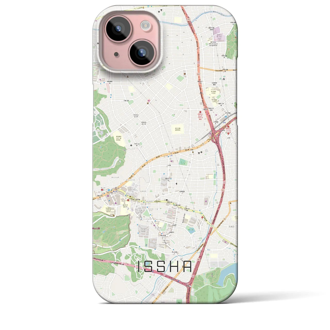 【一社(愛知県)】地図柄iPhoneケース(バックカバータイプ)