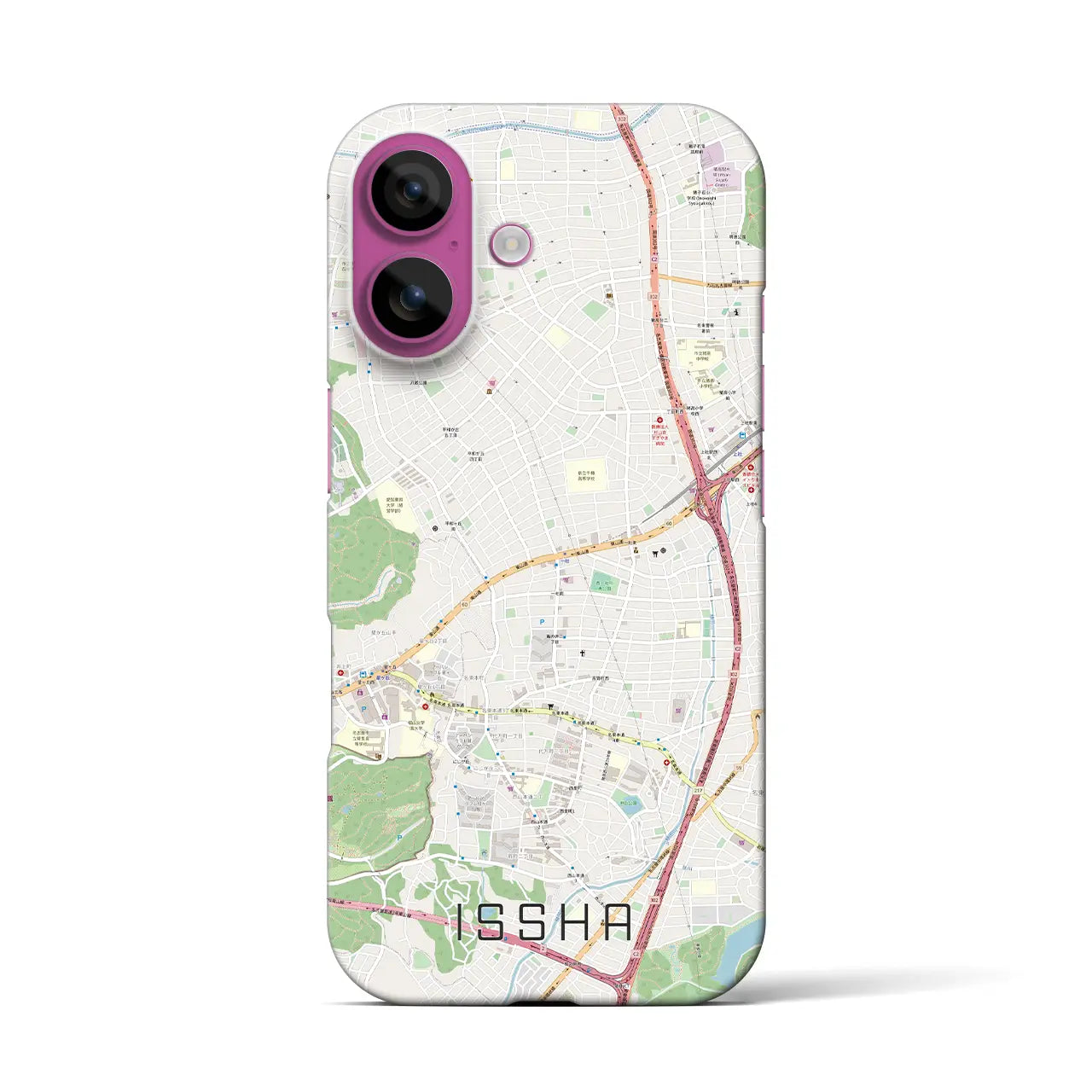 【一社(愛知県)】地図柄iPhoneケース(バックカバータイプ)
