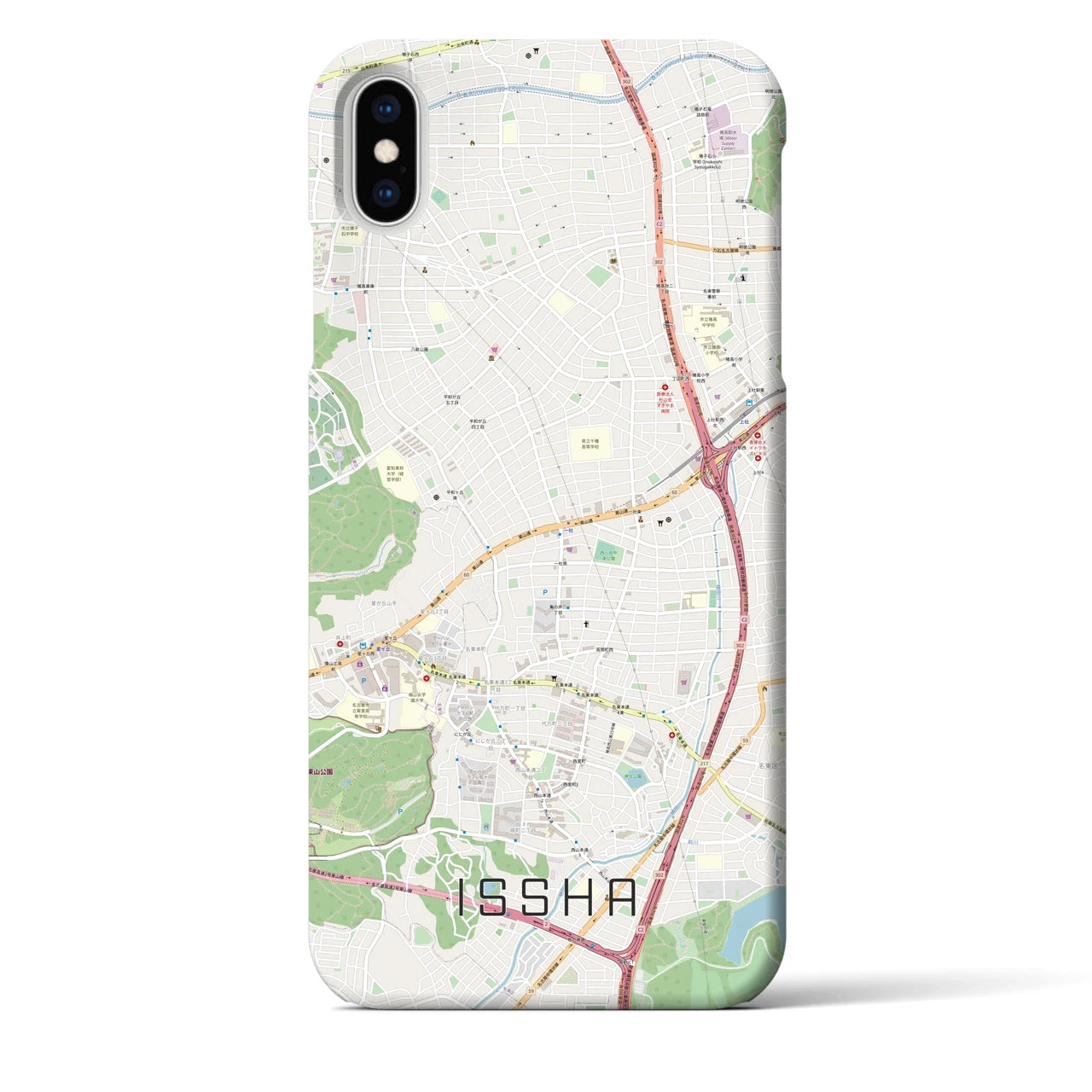 【一社(愛知県)】地図柄iPhoneケース(バックカバータイプ)