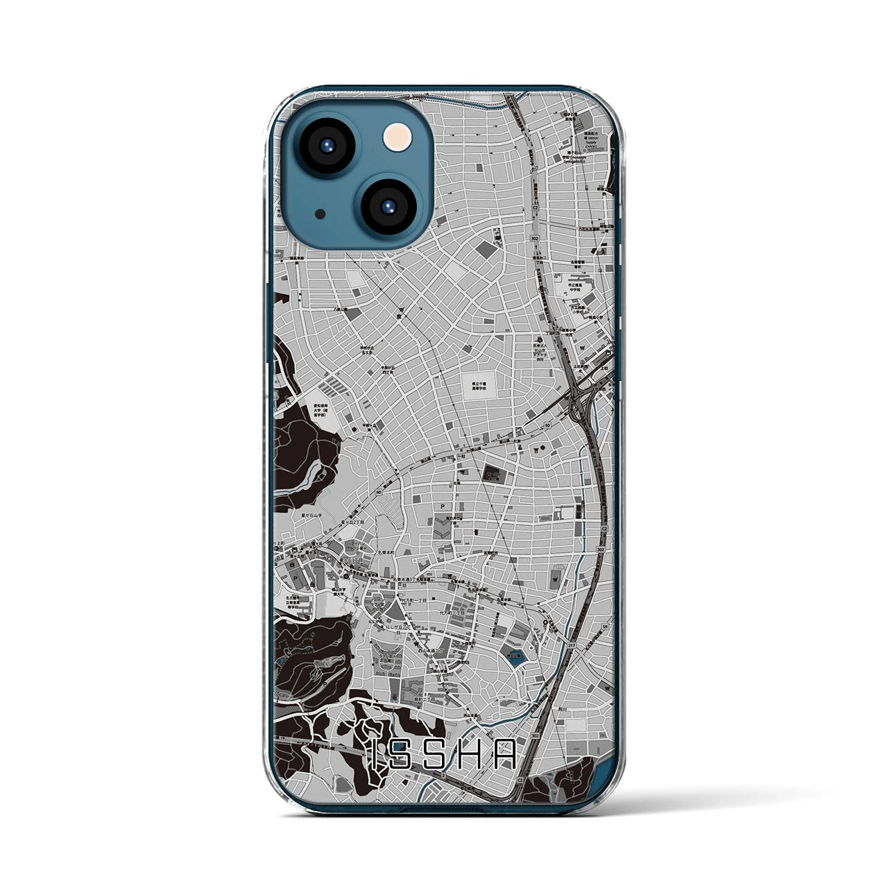 【一社(愛知県)】地図柄iPhoneケース(クリアタイプ)