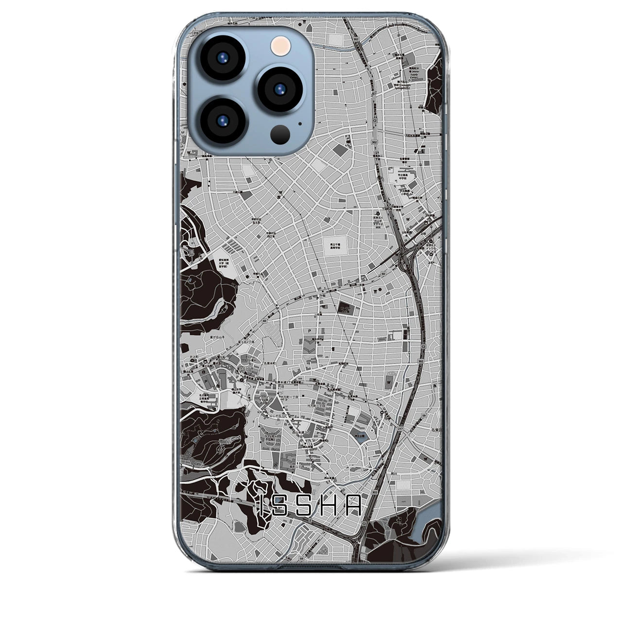 【一社(愛知県)】地図柄iPhoneケース(クリアタイプ)