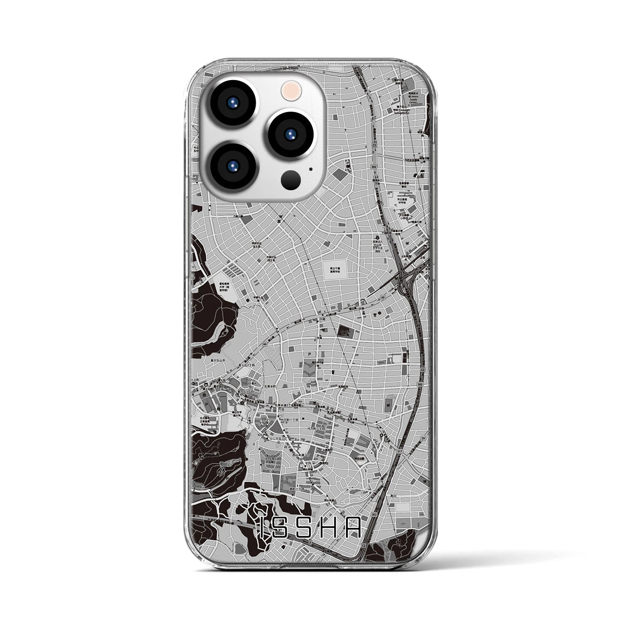 【一社(愛知県)】地図柄iPhoneケース(クリアタイプ)