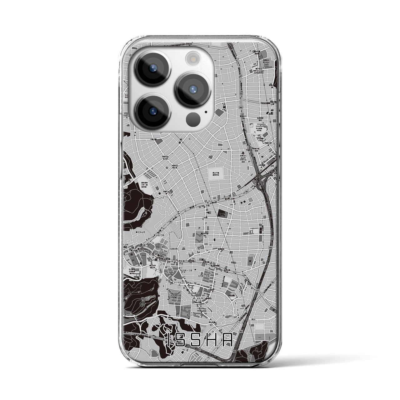 【一社(愛知県)】地図柄iPhoneケース(クリアタイプ)