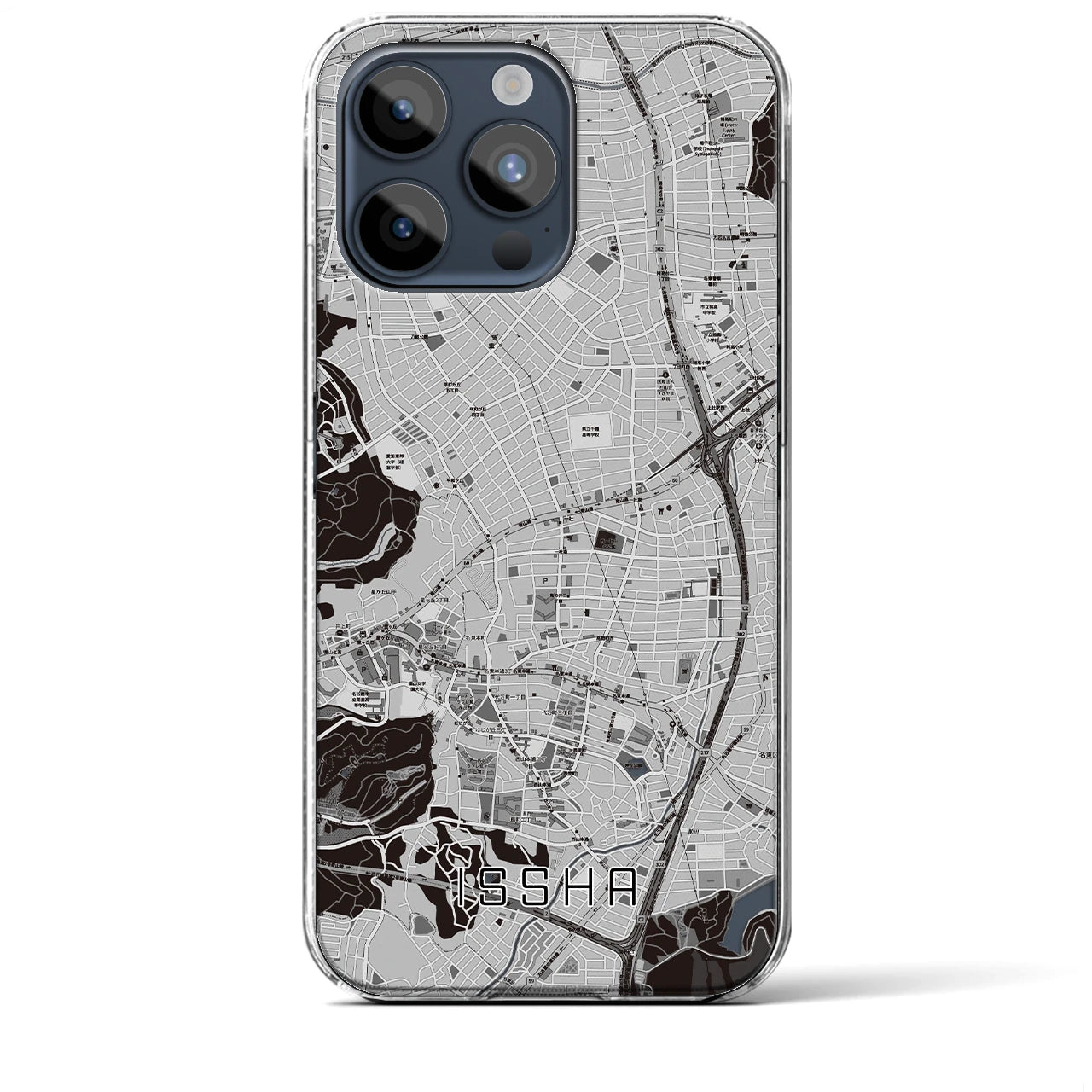 【一社(愛知県)】地図柄iPhoneケース(クリアタイプ)